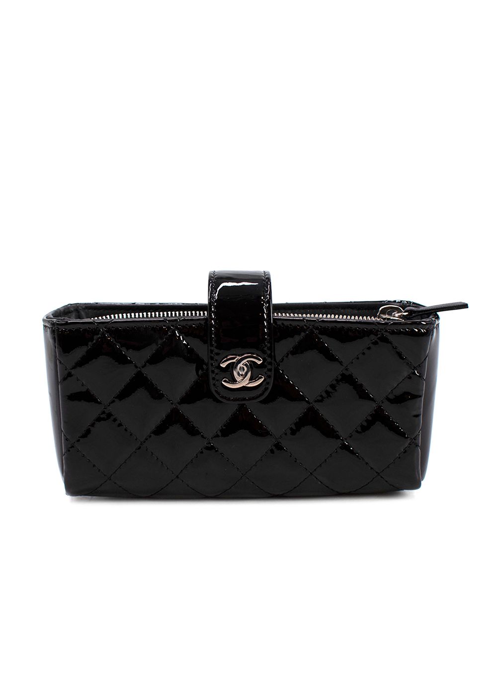 Chanel Small Black Patent Leather Pouch