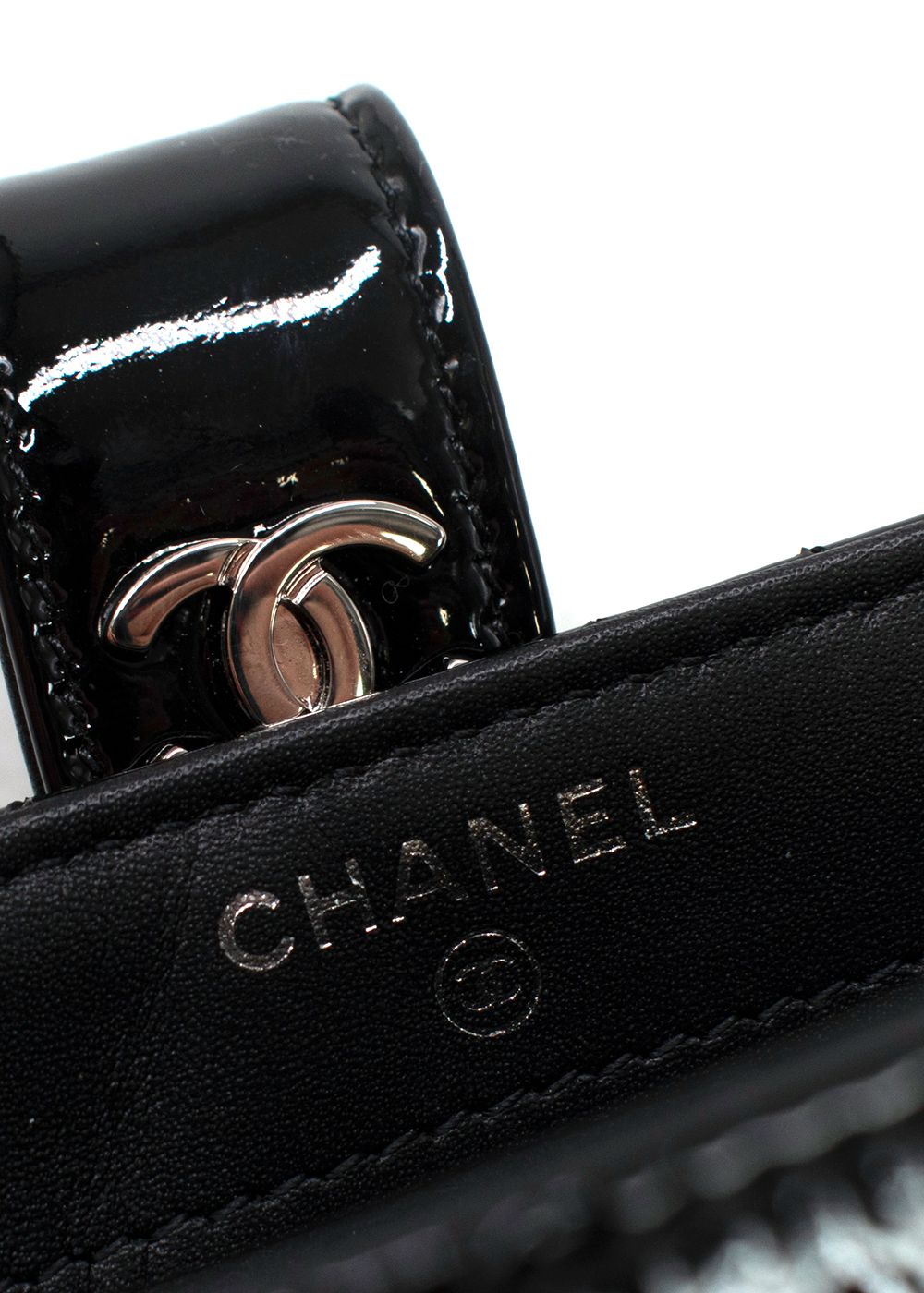 Chanel Small Black Patent Leather Pouch