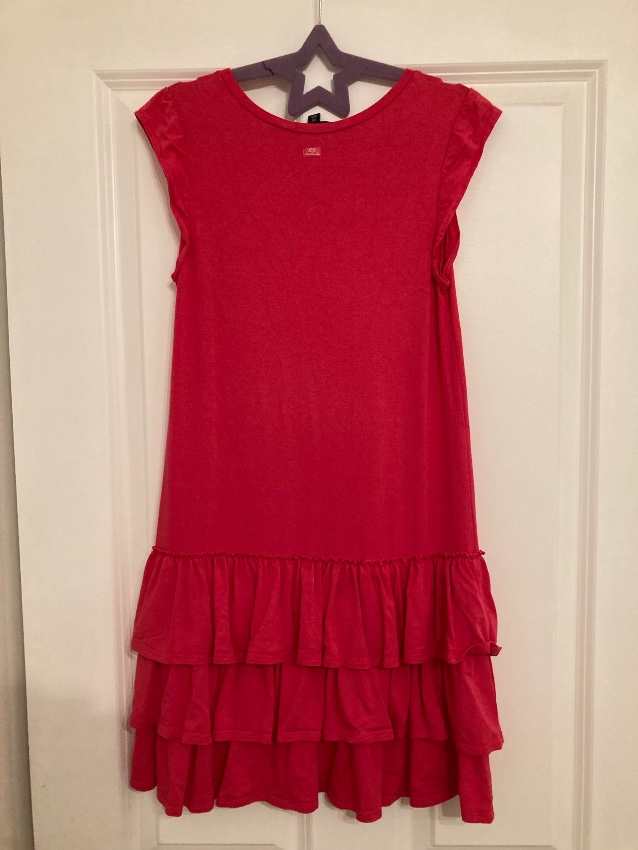 Boys Preowned LIli Gaufrette Pink Frilled Dress Size 10 Years + viscose