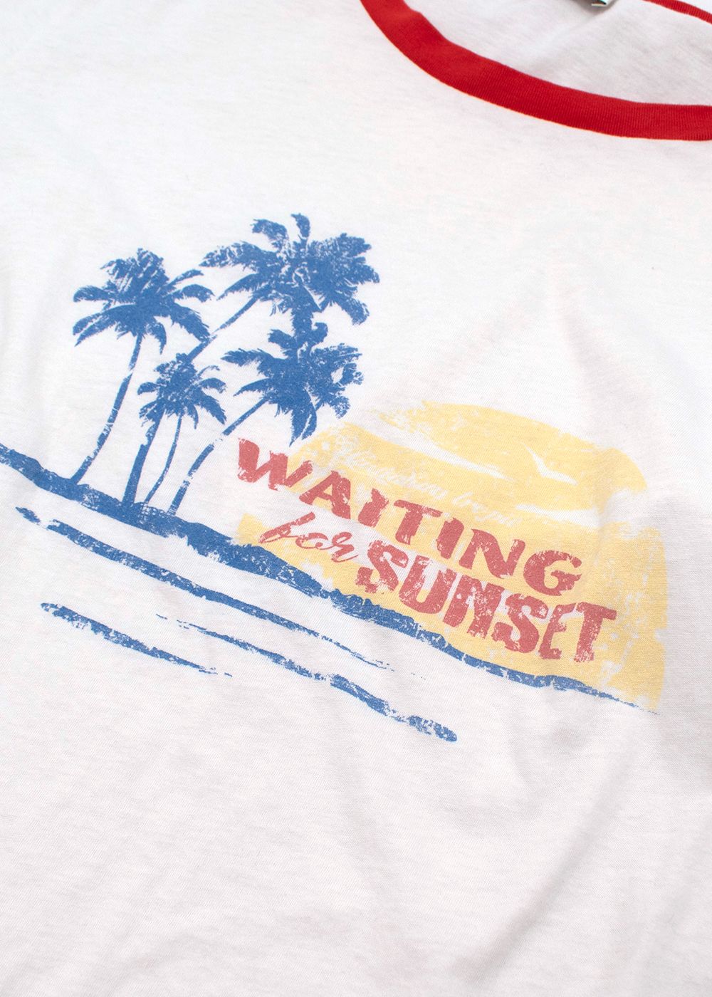 Men's Preowned Saint Laurent Waiting for Sunset Printed T-shirt Size XS White cotton