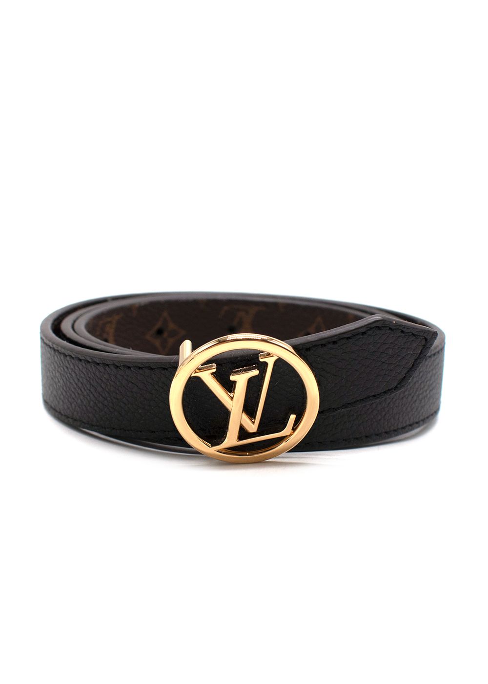 Louis Vuitton Black/Brown Monogram Reversible Belt Size M leather