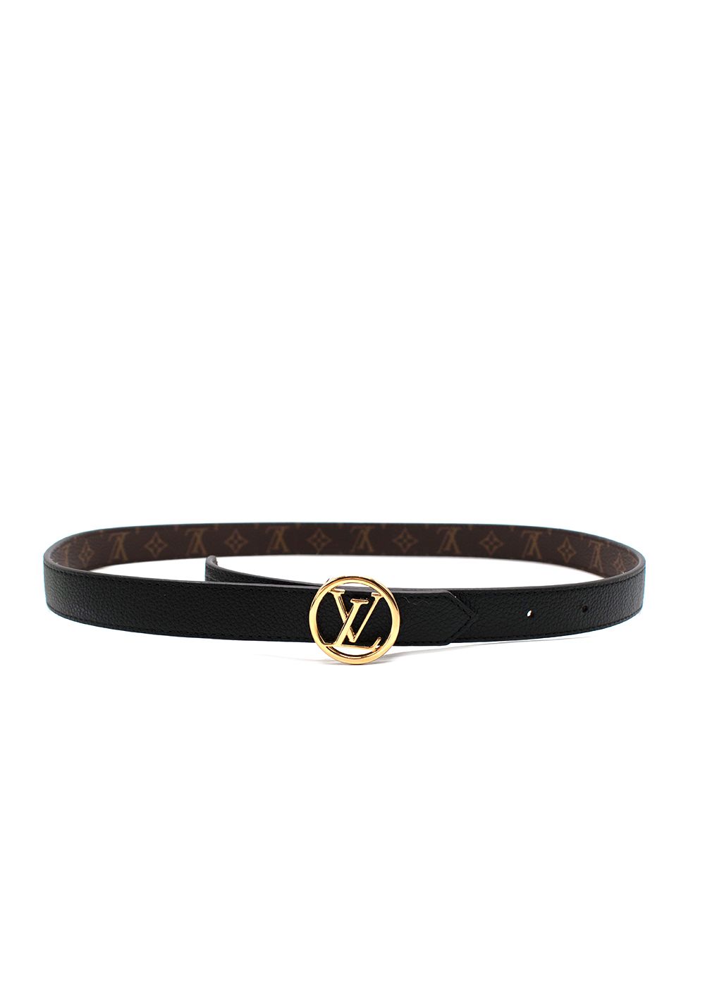 Louis Vuitton Black/Brown Monogram Reversible Belt Size M leather