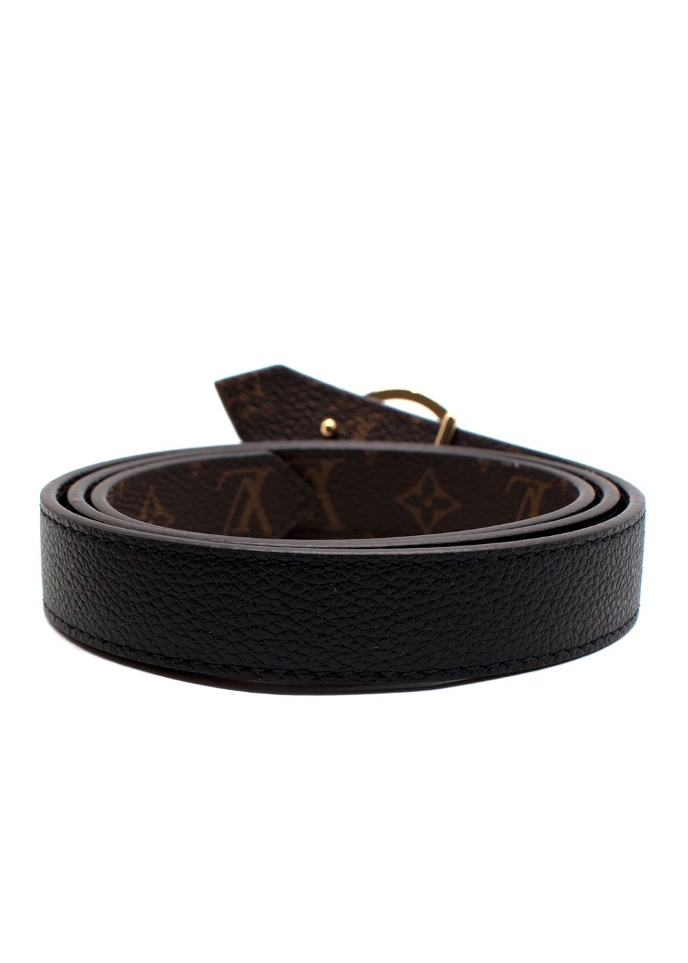 Louis Vuitton Black/Brown Monogram Reversible Belt Size M leather