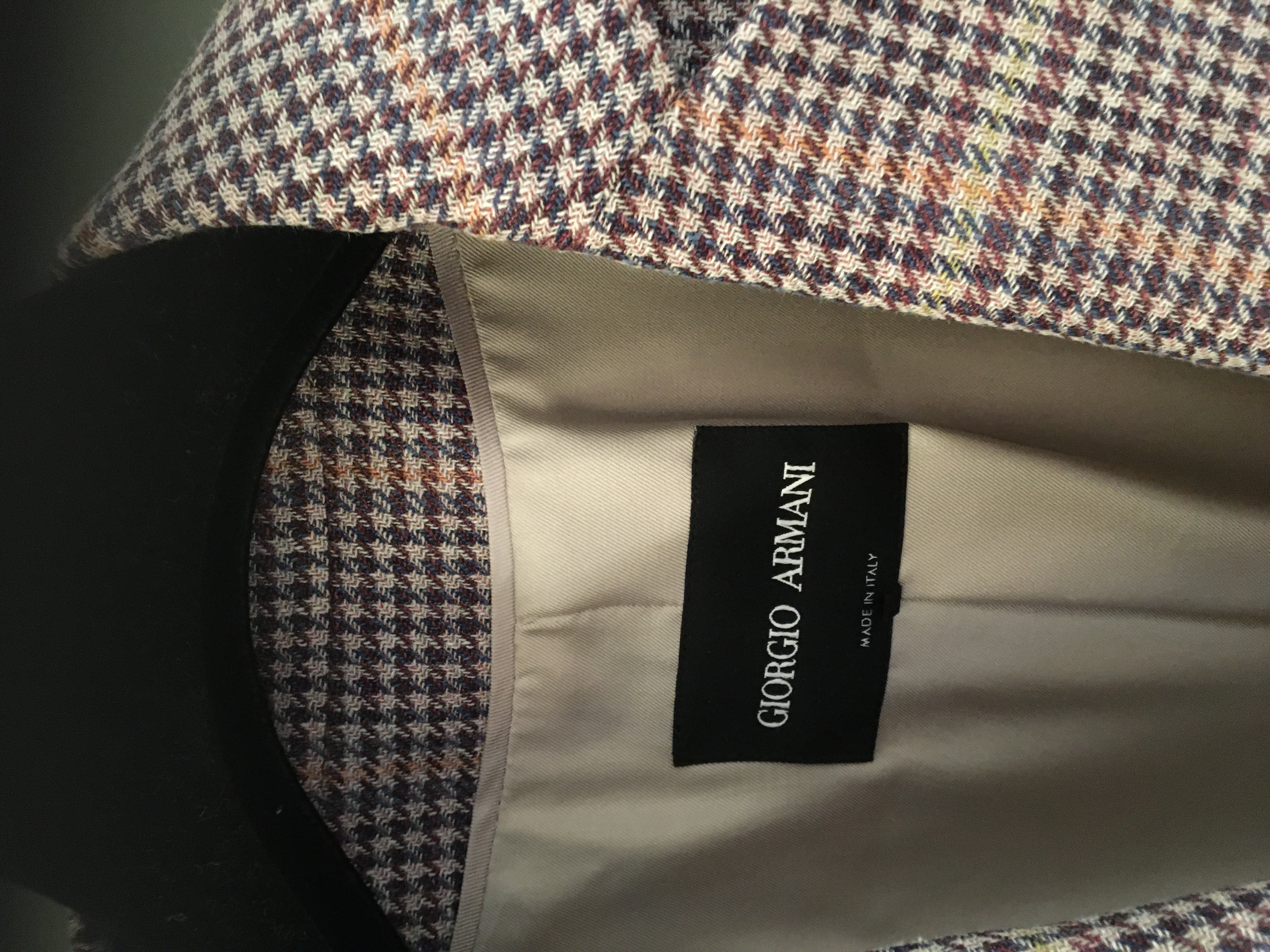 Preowned Giorgio Armani Purple Windowpane Check Blazer Size XS wool