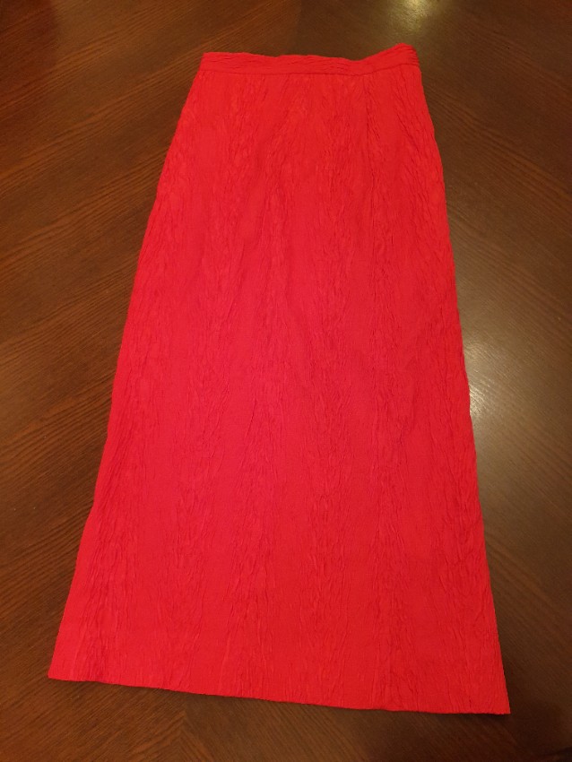 Preowned Alexa Chung Red Crepe Midi Skirt Size S cotton