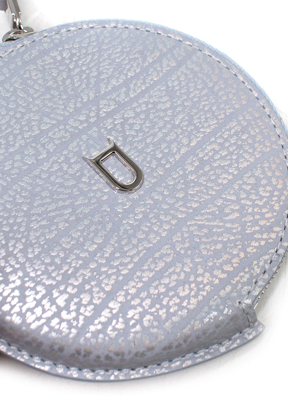 Delvaux Metallic Blue Coin Purse leather