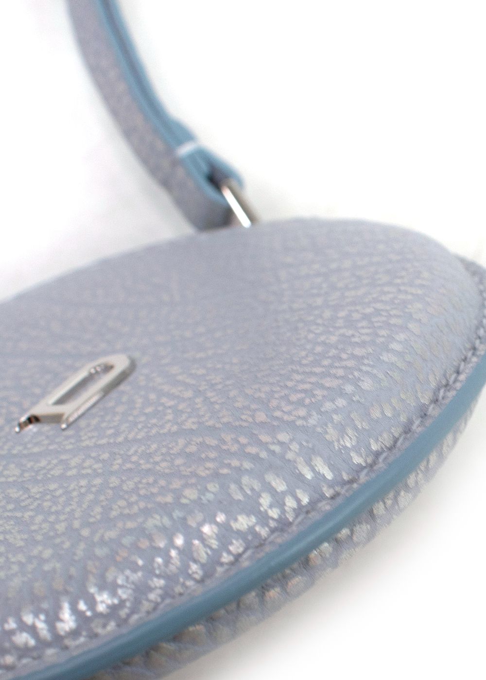 Delvaux Metallic Blue Coin Purse leather