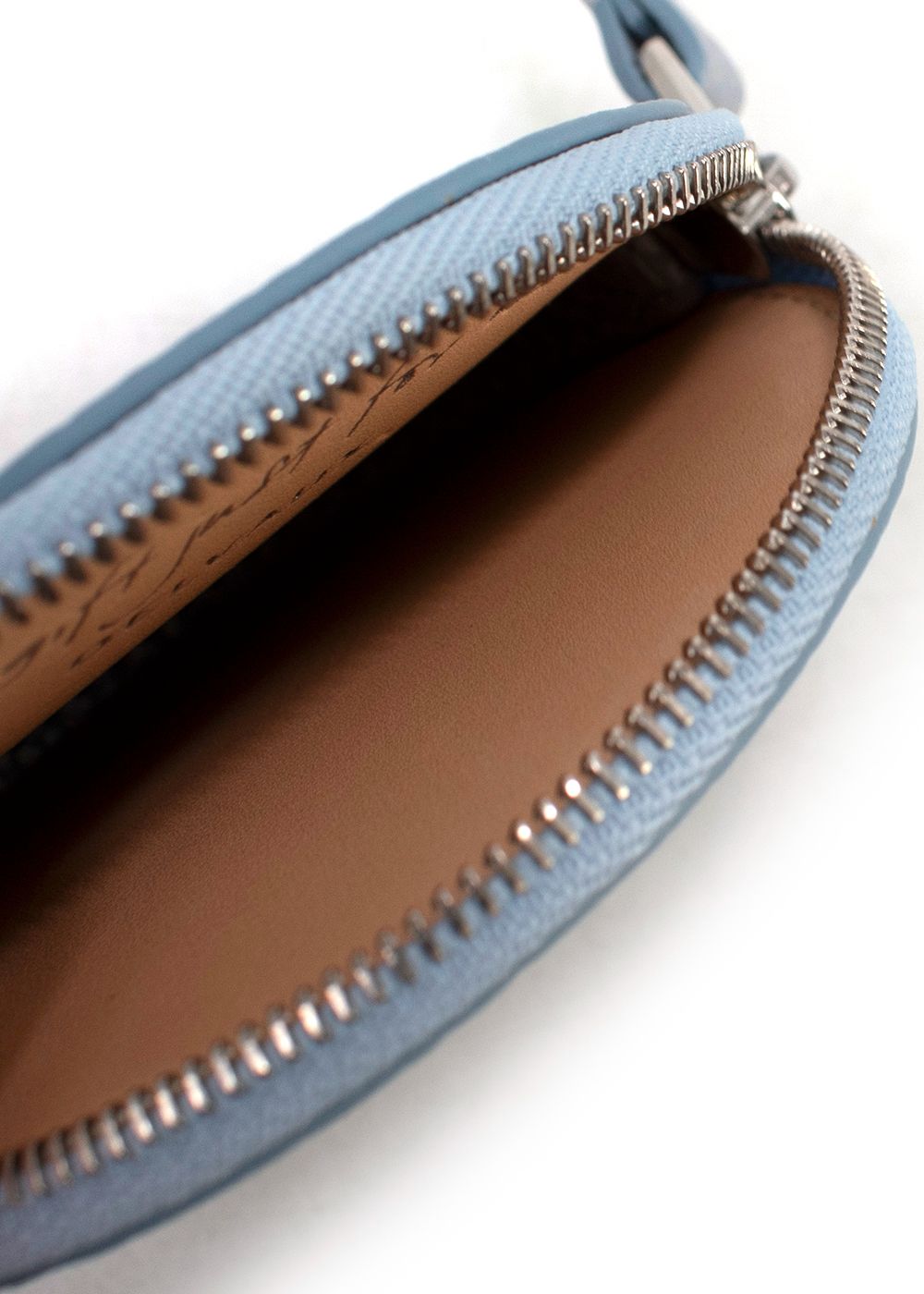 Delvaux Metallic Blue Coin Purse leather