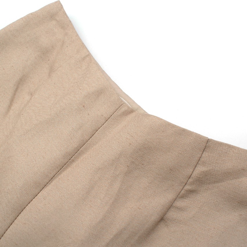 Preowned Valentino Beige Linen Tapered Leg Trousers Size XS Beige/Nude