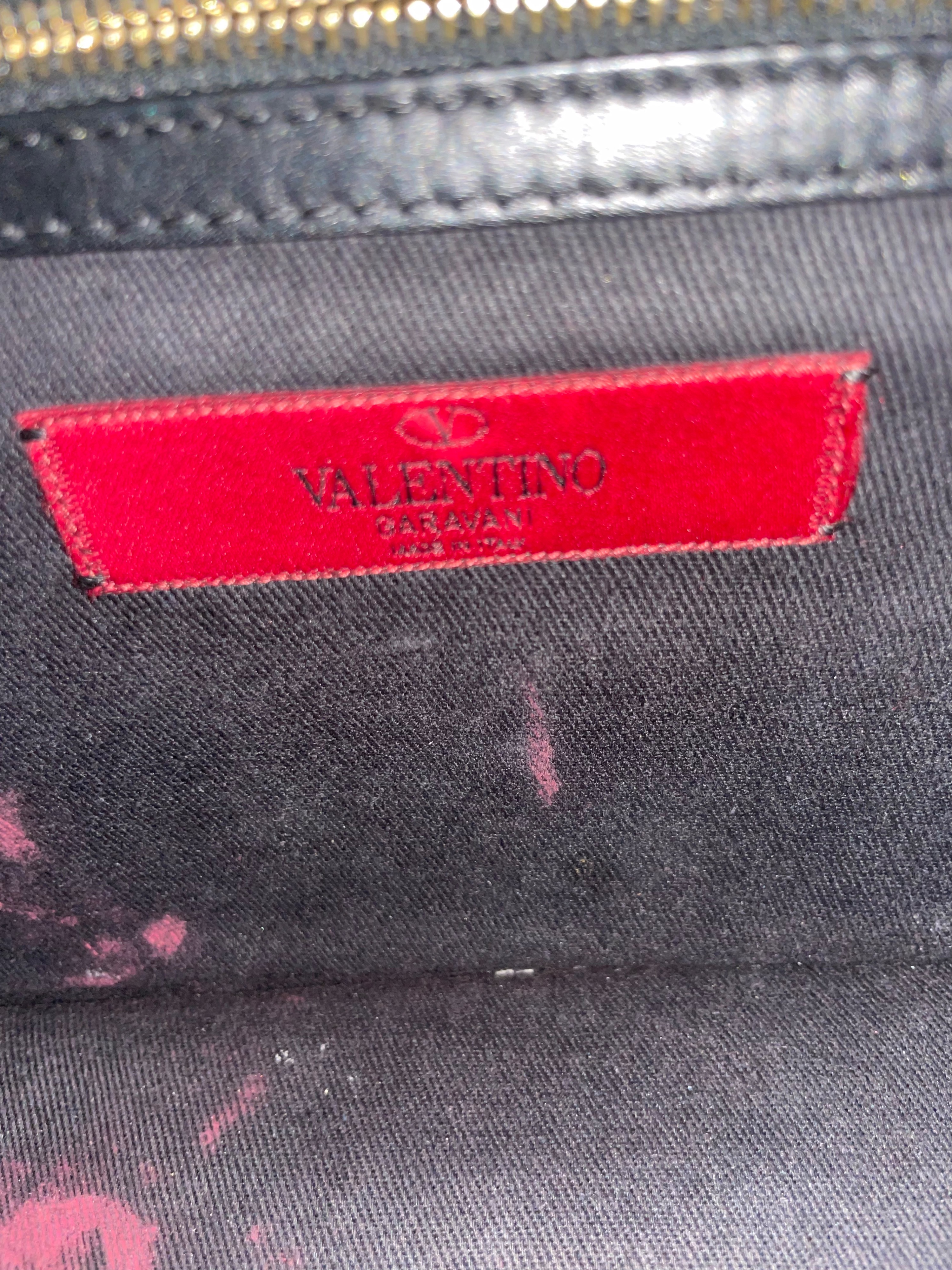 Preowned Valentino Black Leather Glamlock Shoulder Bag