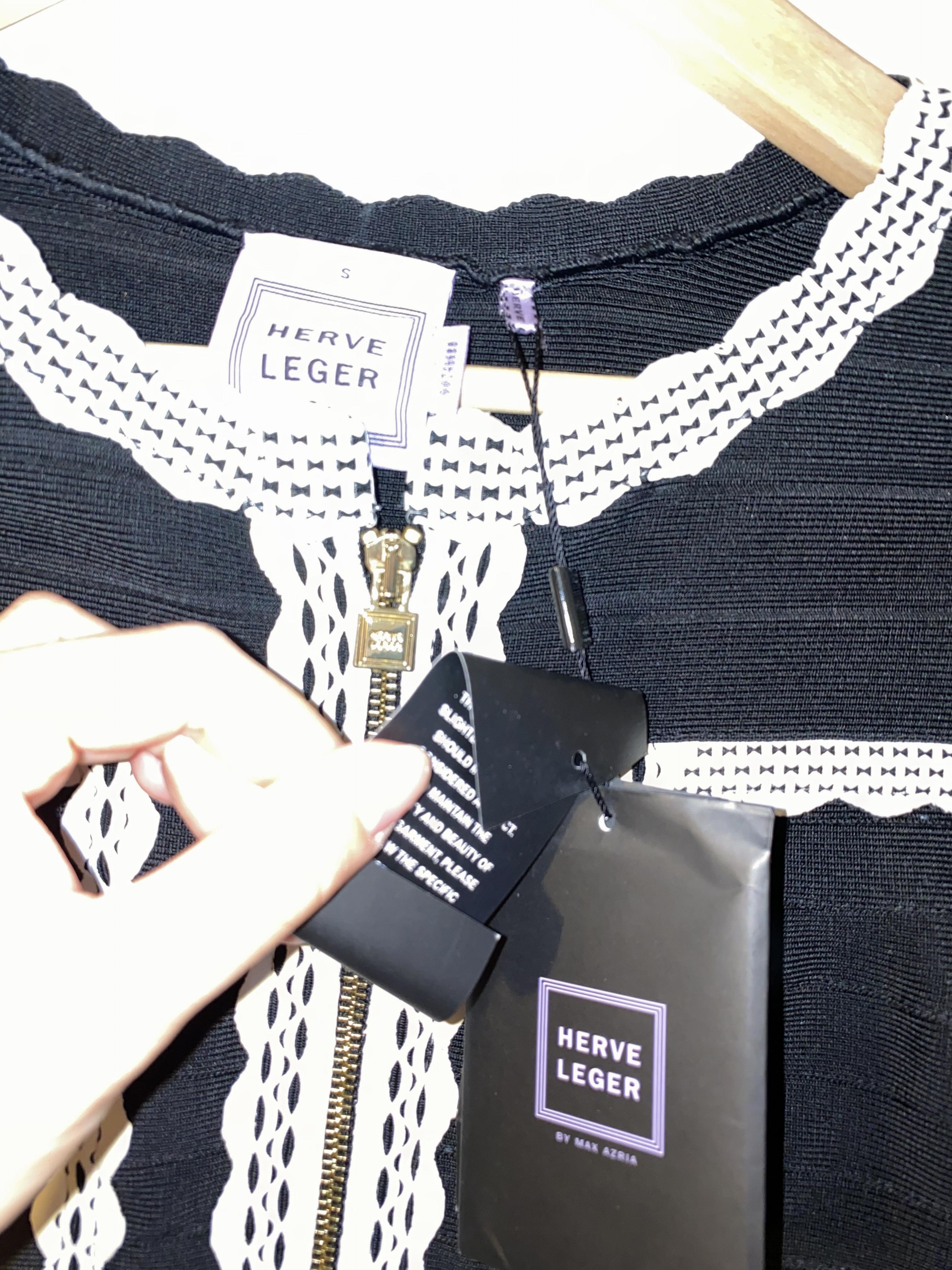 Herve Leger limited edition bandage jacket Size S Black rayon/nylon/spandex