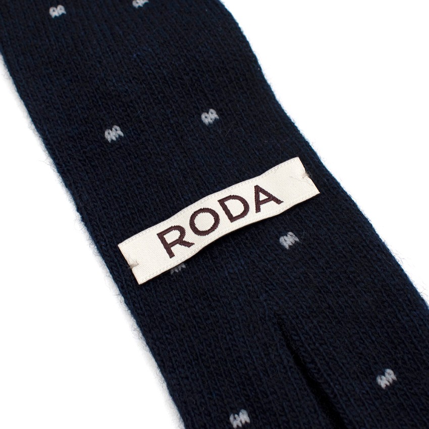 Roda Navy Knitted Polka Dot Tie