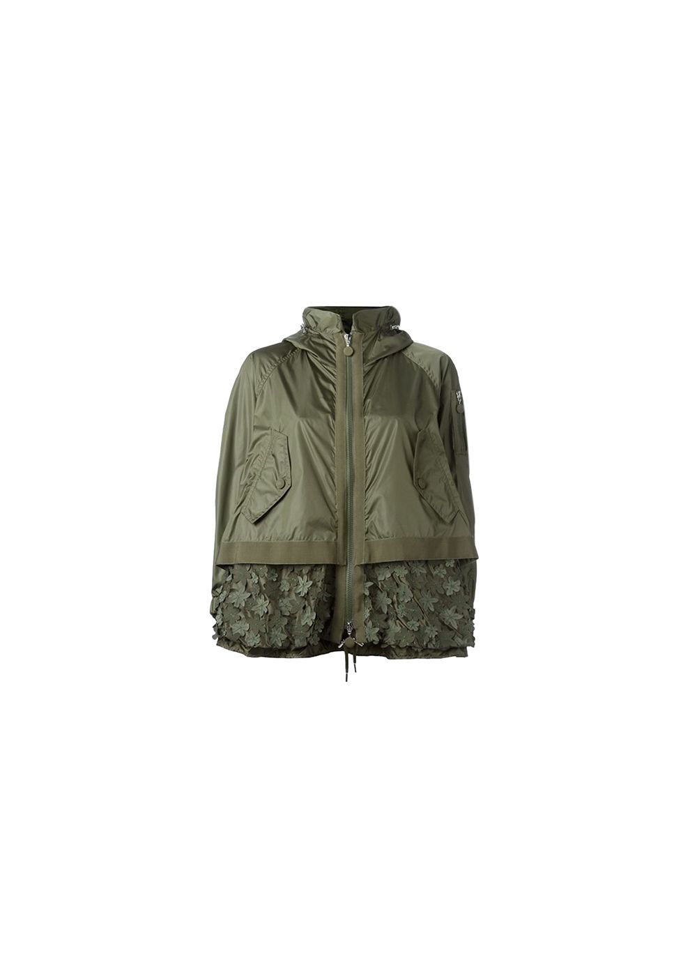 Preowned Moncler Khaki Bugamville Embroidered Jacket Size XS polyamide