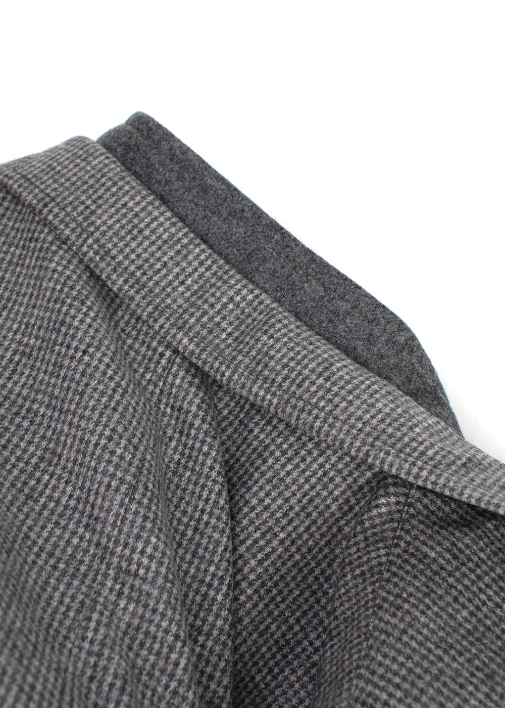 Men's Preowned Pal Zileri Grey Houndstooth Single Breasted Wool Scooter Jacket Size L pure new wool