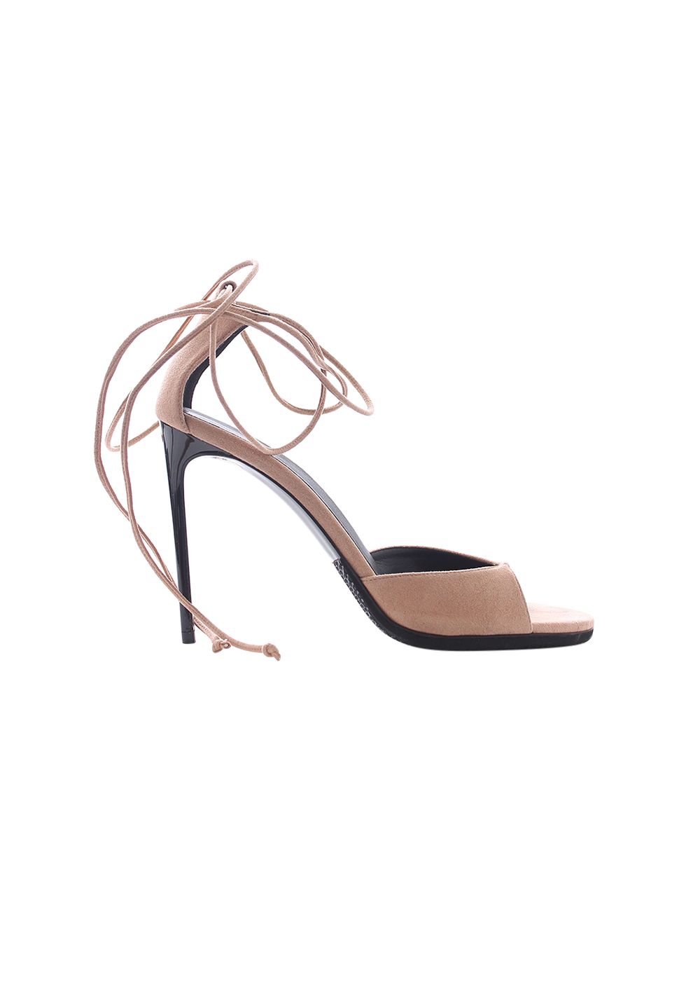 Preowned Stella McCartney beige faux-suede heeled sandals Size 395 Nude leather