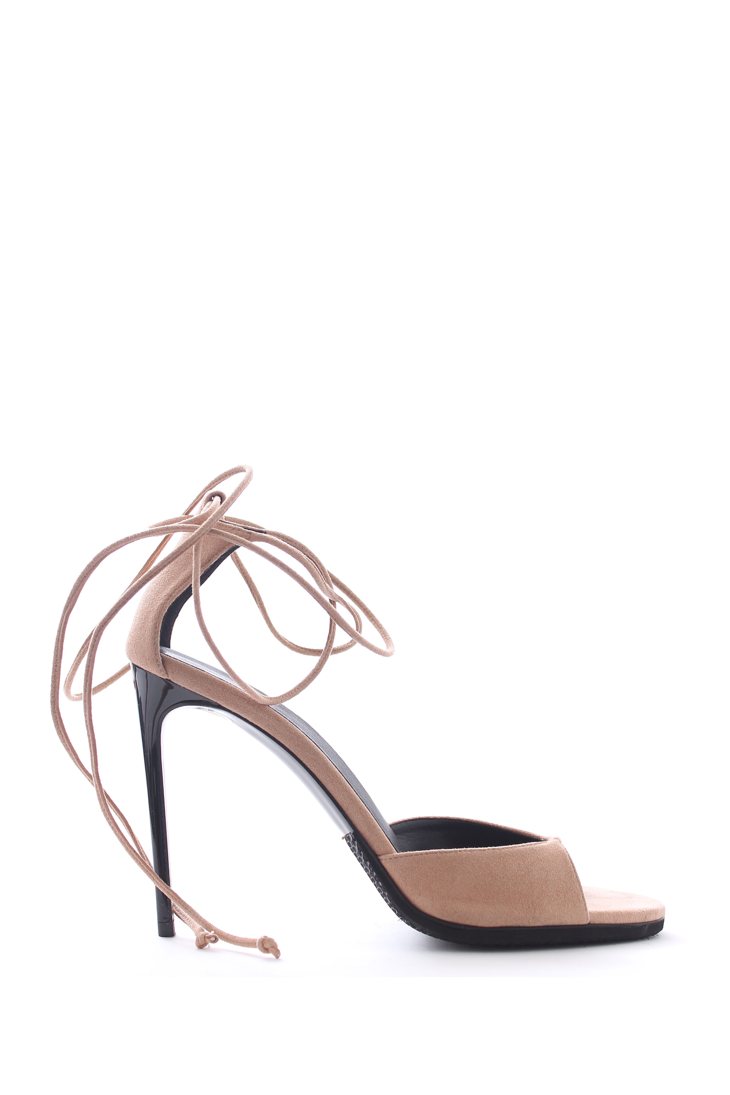 Preowned Stella McCartney beige faux-suede heeled sandals Size 395 Nude leather