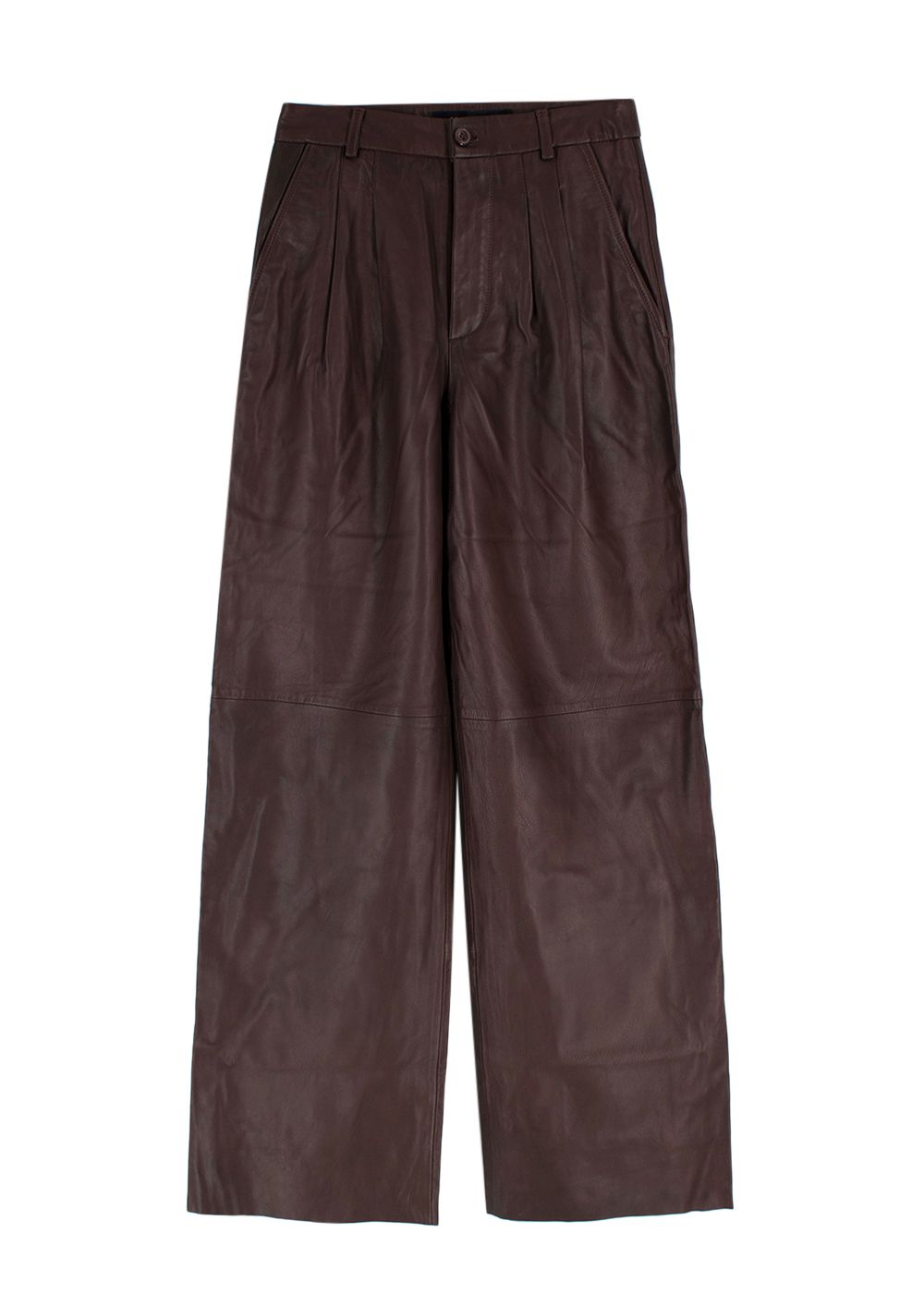 Reformation Brown Veda 'Elliott' Leather Trousers Size XS lamb leather