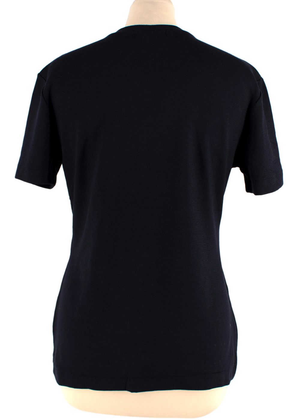 Jil Sander Black V-neck T-Shirt Size L silk