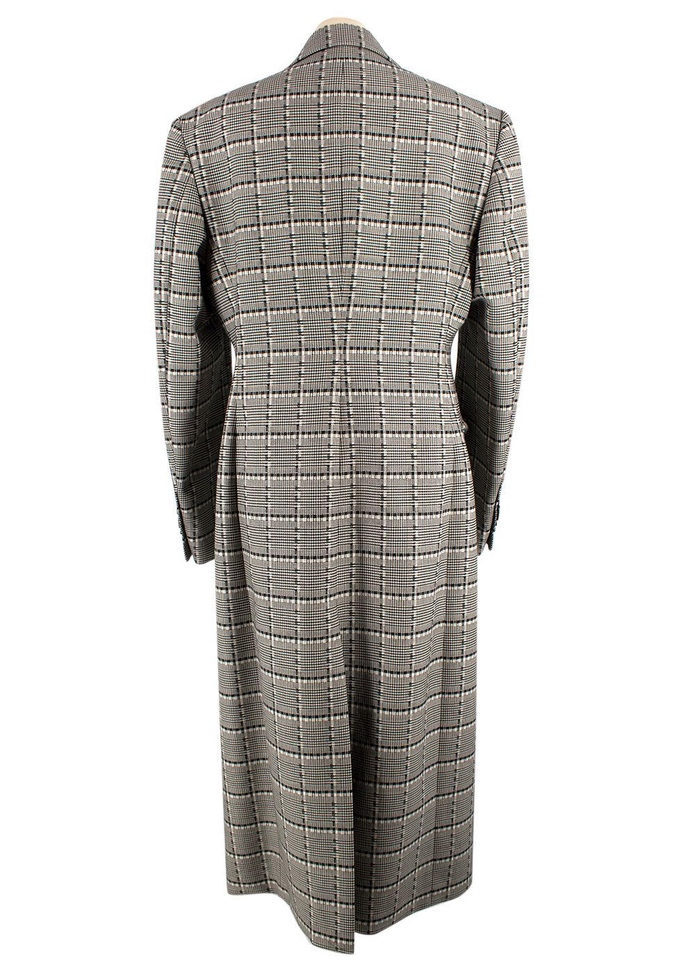 WardrobeNYC Black and White Check Double Breasted Longline Coat Size M wool