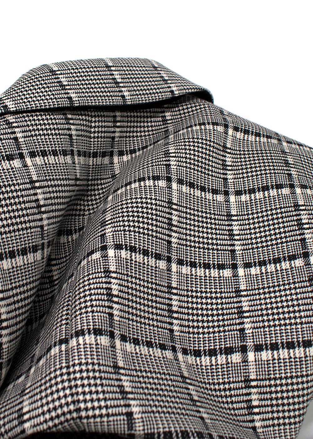 WardrobeNYC Black and White Check Double Breasted Longline Coat Size M wool