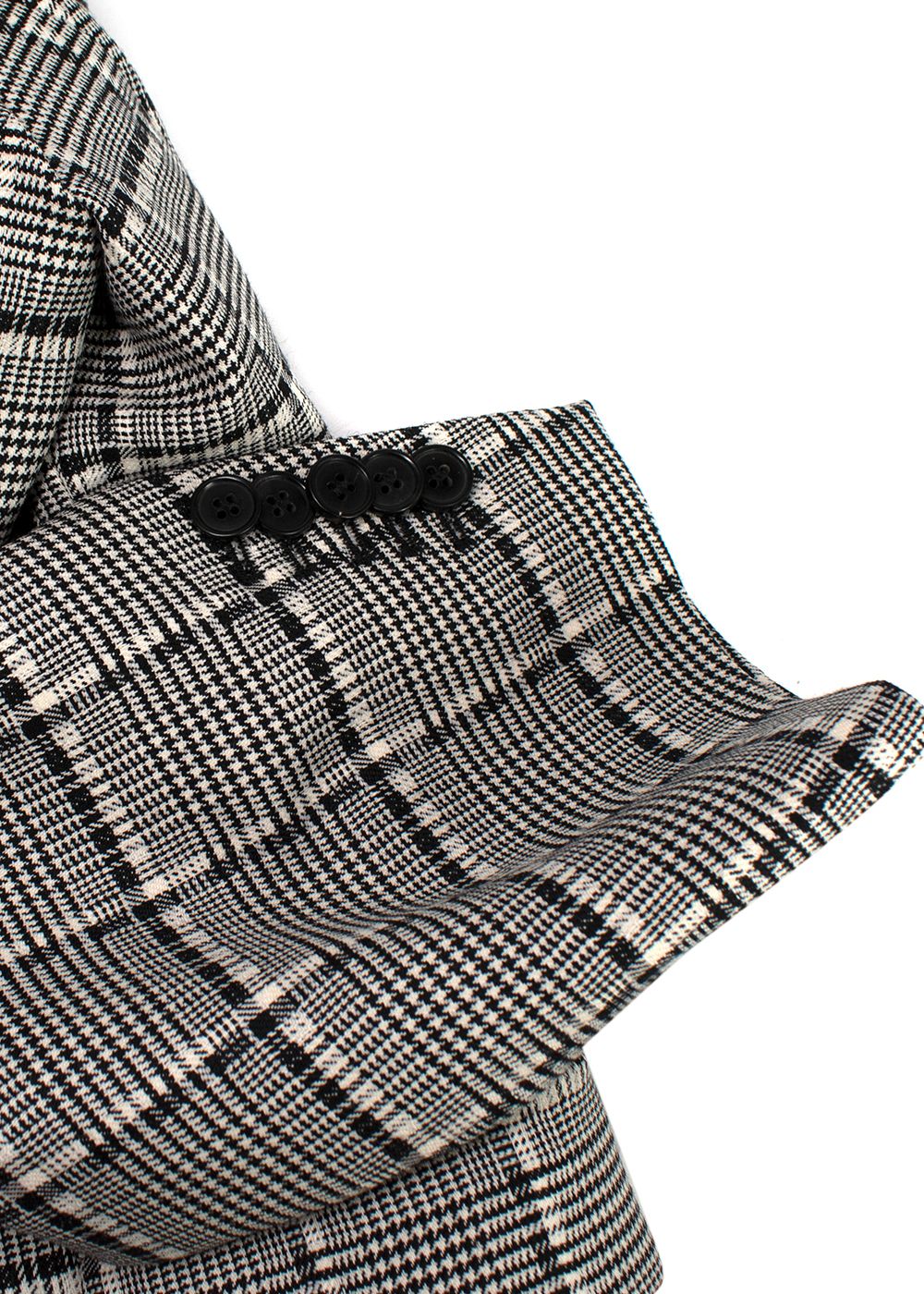 WardrobeNYC Black and White Check Double Breasted Longline Coat Size M wool