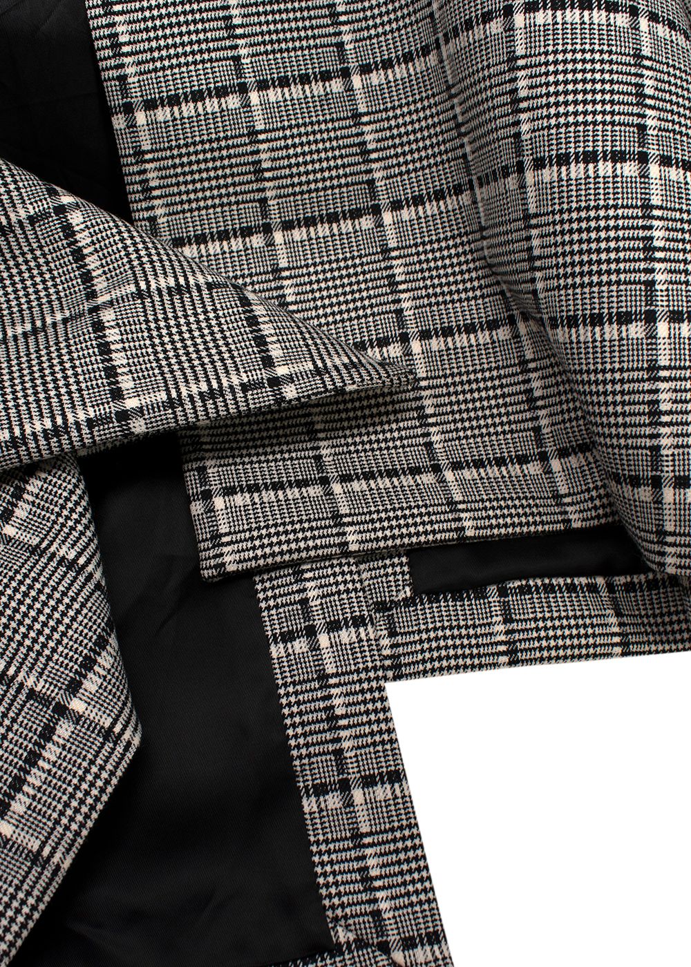 WardrobeNYC Black and White Check Double Breasted Longline Coat Size M wool