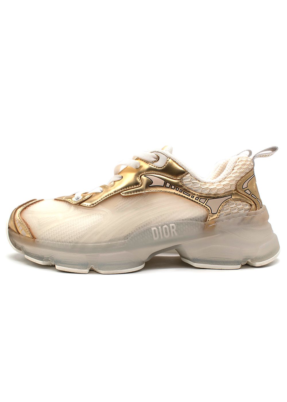 Preowned Dior Vibe Chunky Gold Trainers Size 39 gold/white mesh/rubber sole