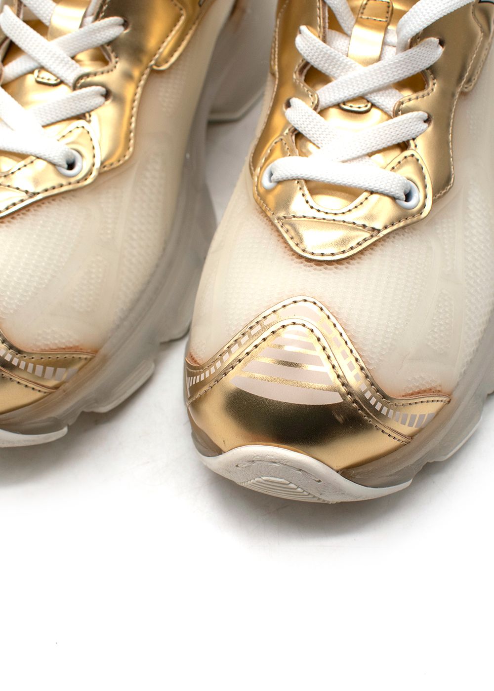 Preowned Dior Vibe Chunky Gold Trainers Size 39 gold/white mesh/rubber sole