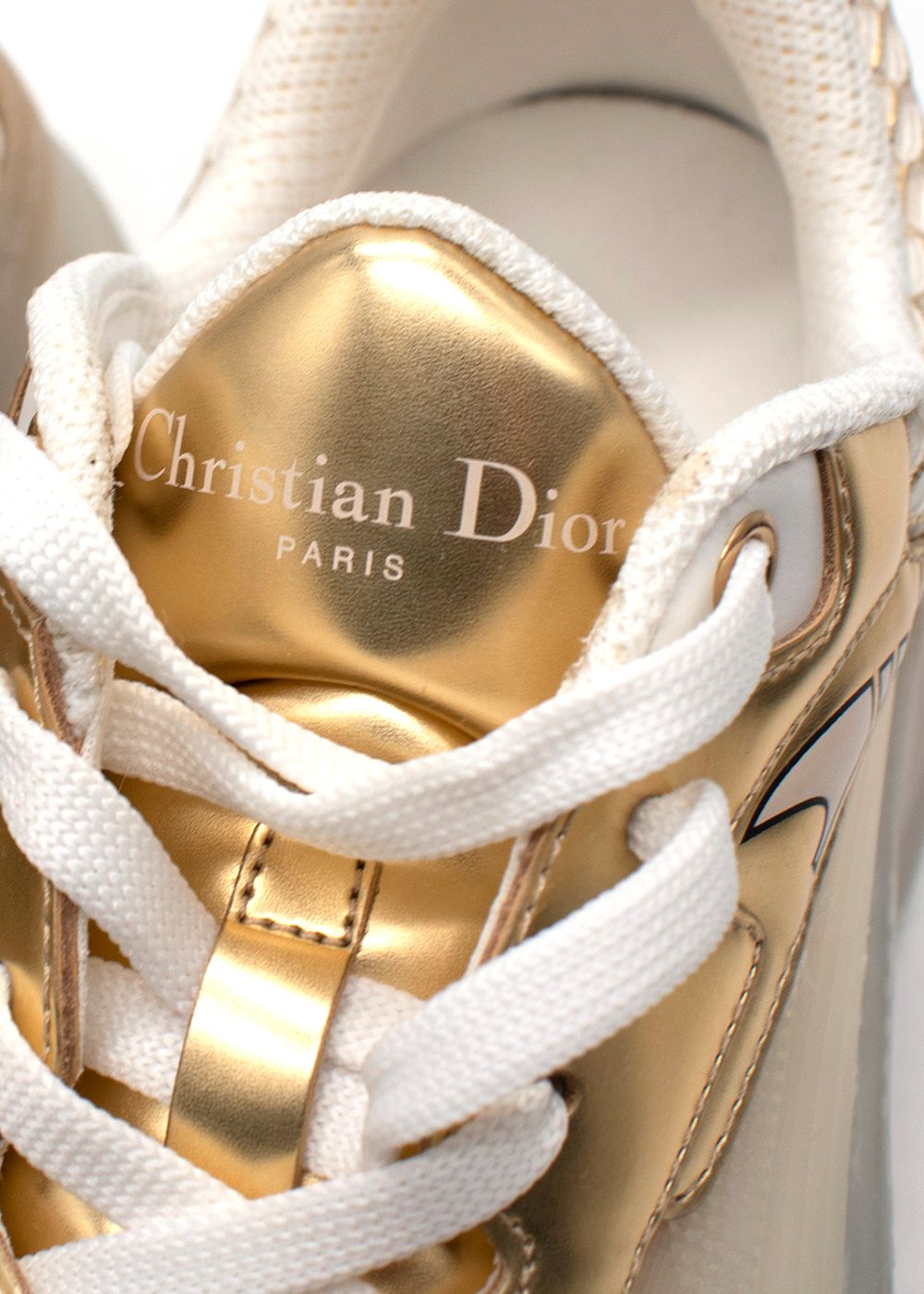 Preowned Dior Vibe Chunky Gold Trainers Size 39 gold/white mesh/rubber sole