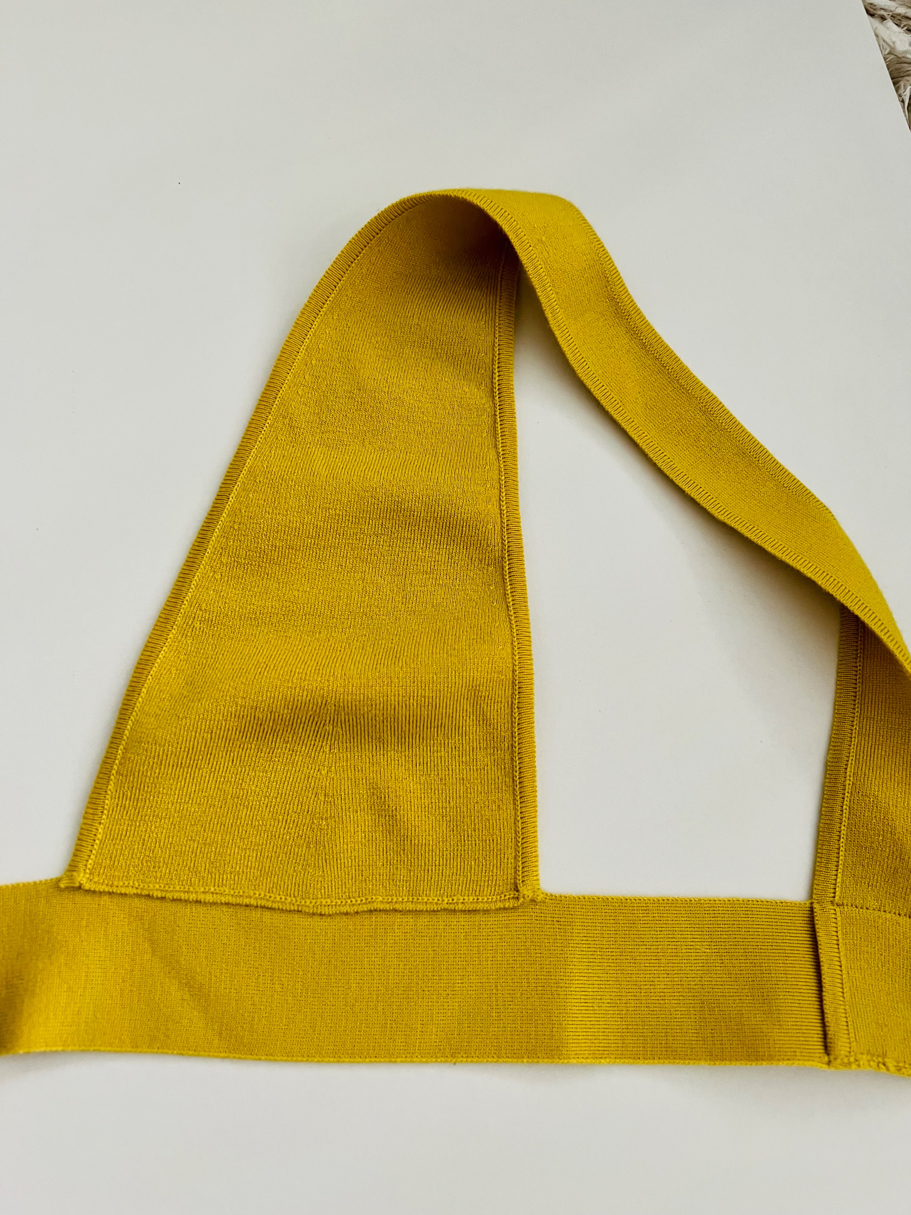 Agnona Yellow Cashmere Knit Triangle Bralette Size S