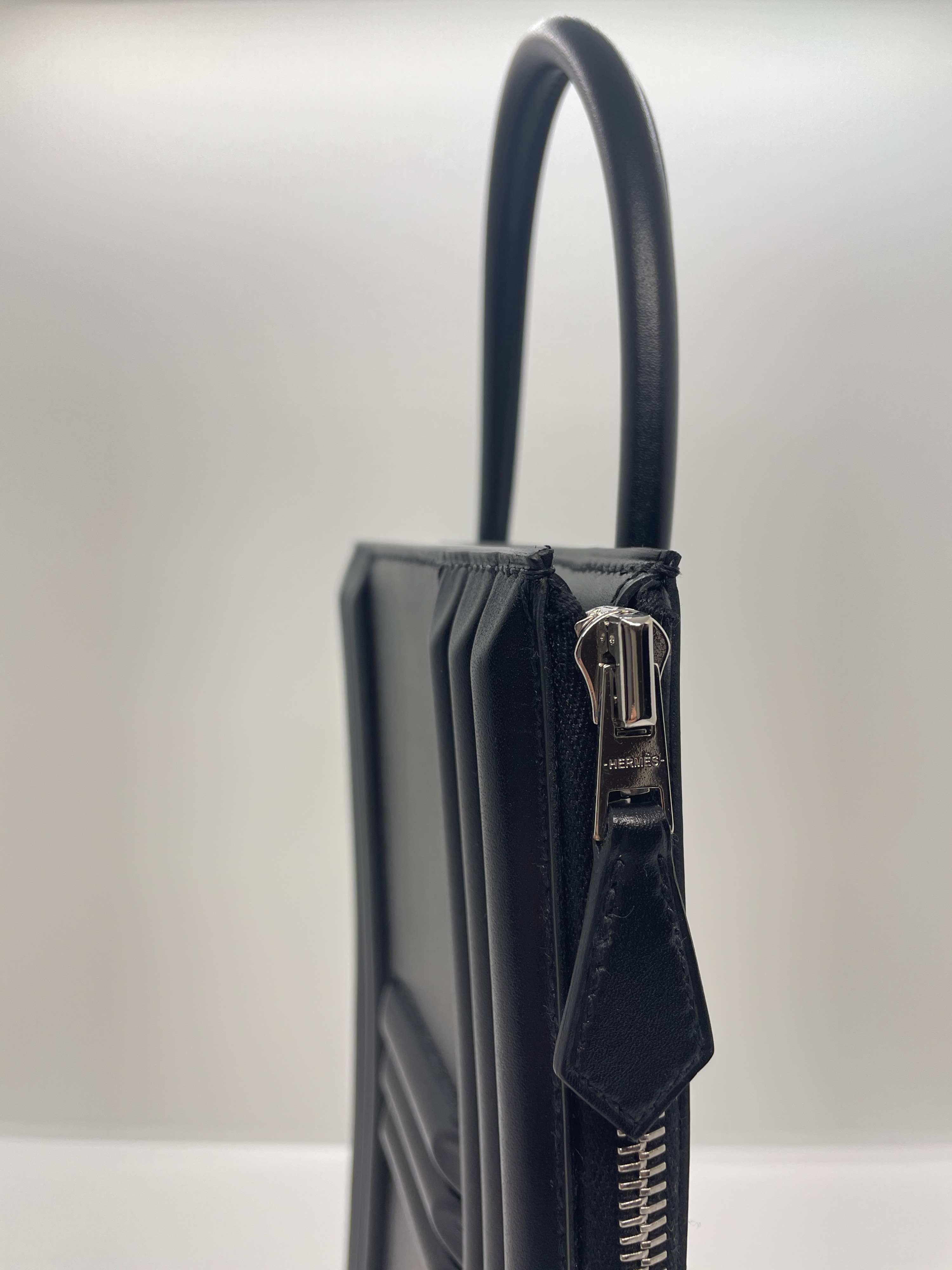 Hermes Black Tadelakt Cadena Lock Bag leather