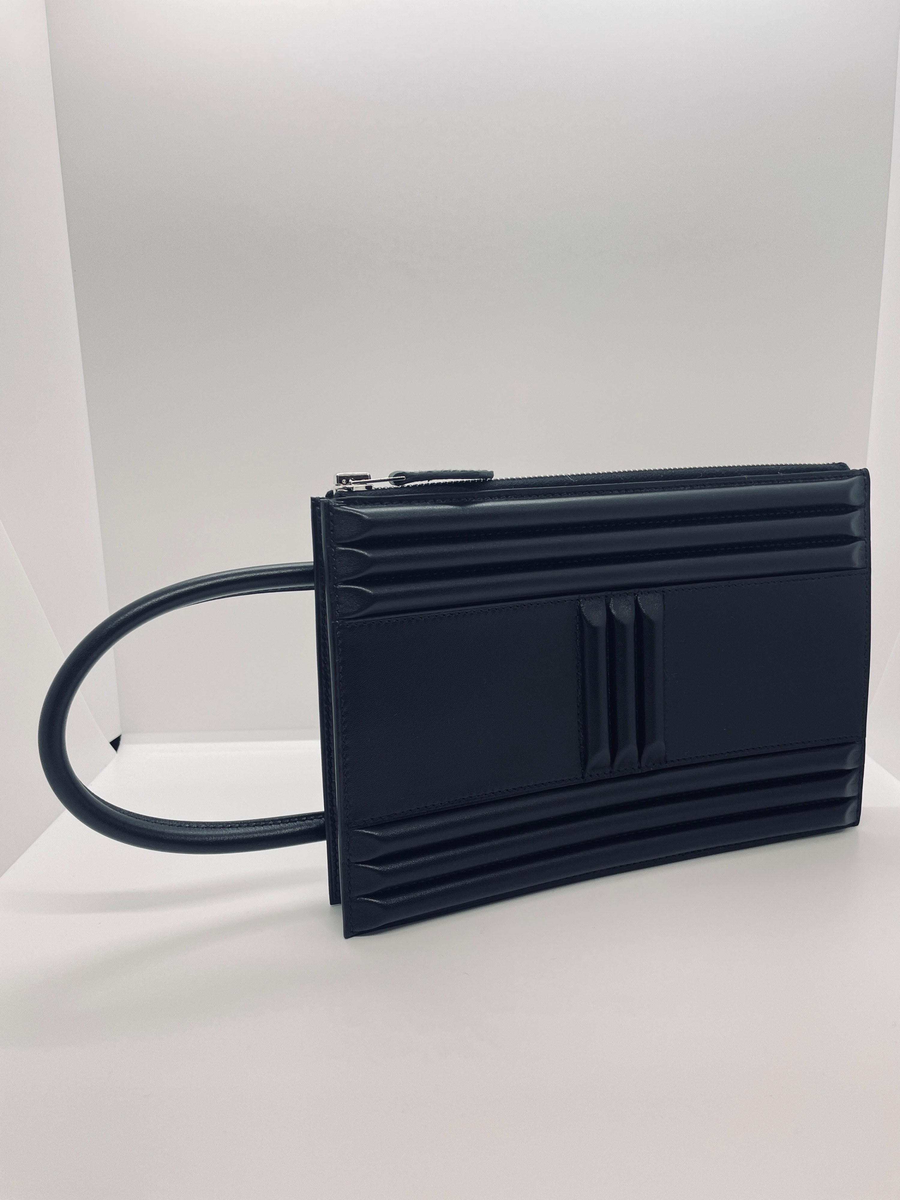 Hermes Black Tadelakt Cadena Lock Bag leather