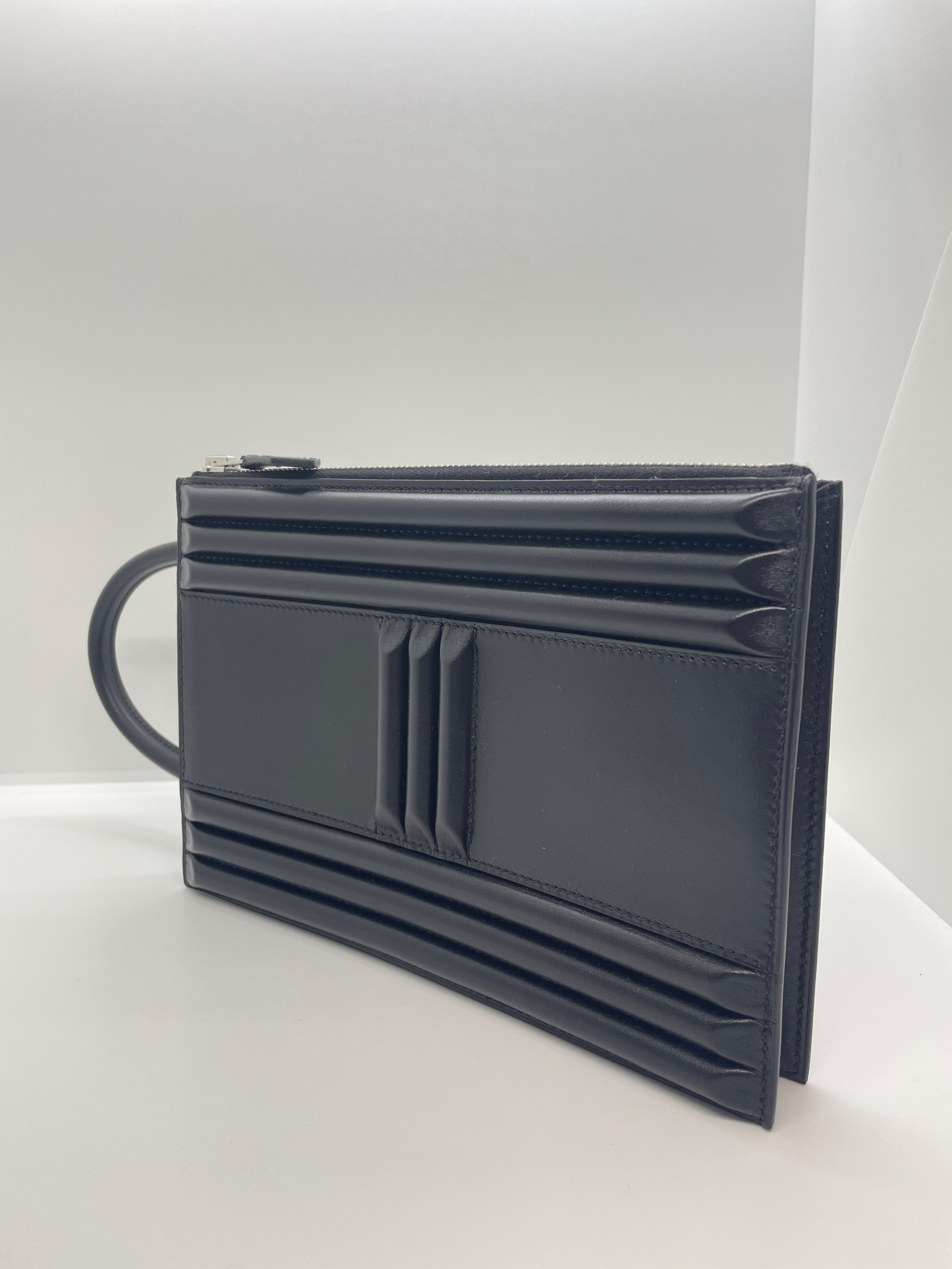 Hermes Black Tadelakt Cadena Lock Bag leather