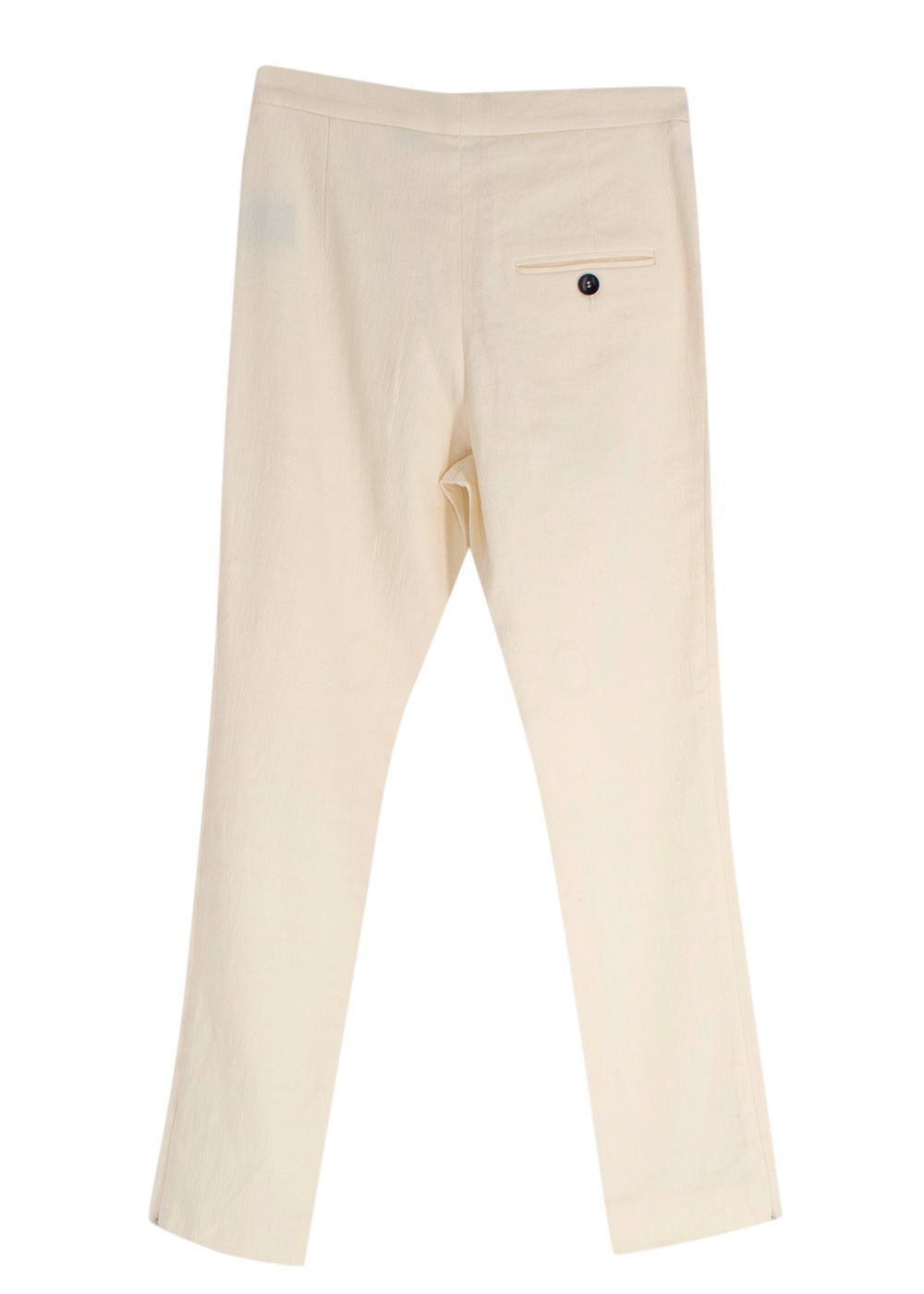 Isabel Marant Cream Cotton High Waisted Trousers Size XS