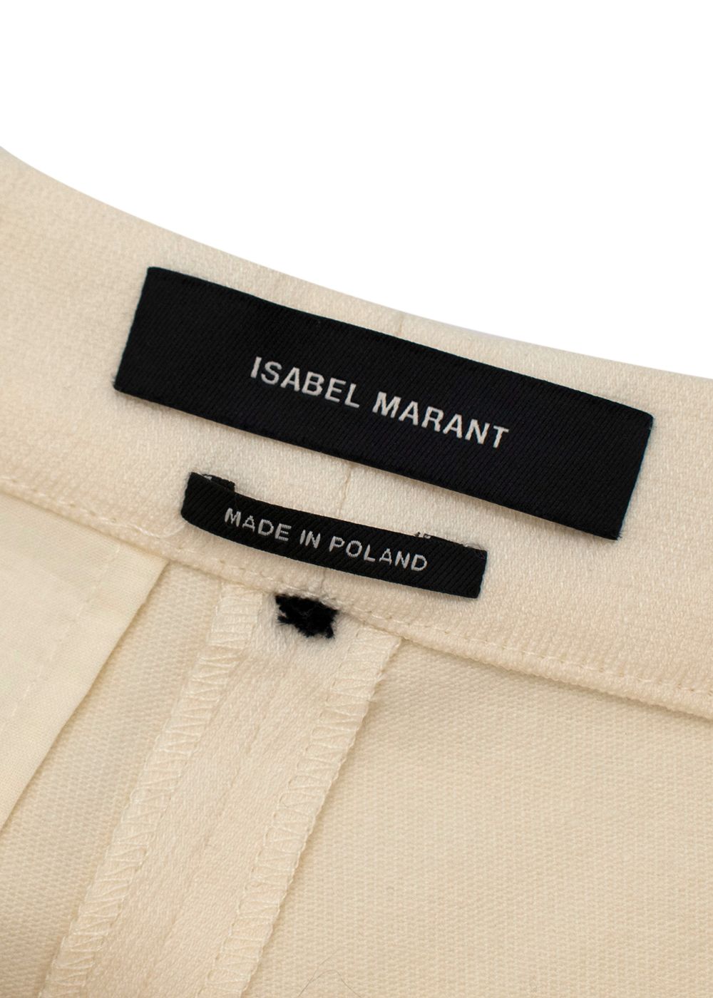 Isabel Marant Cream Cotton High Waisted Trousers Size XS