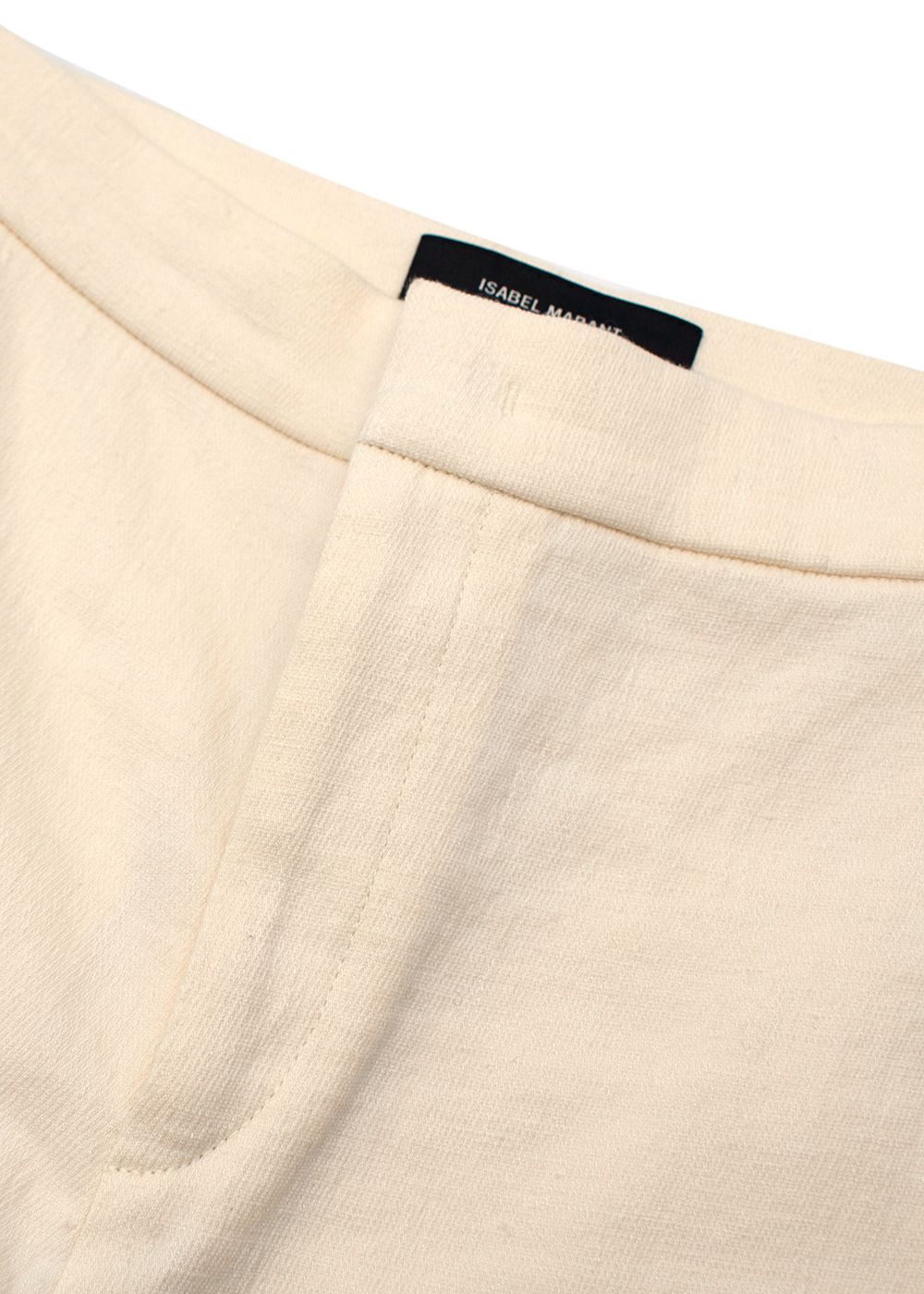 Isabel Marant Cream Cotton High Waisted Trousers Size XS