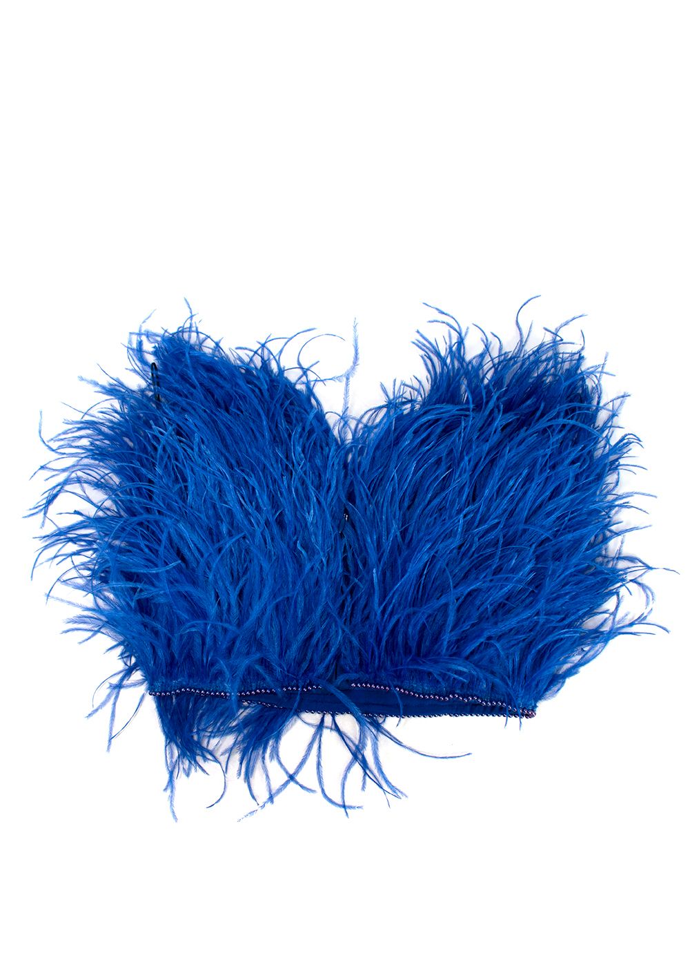 The Attico Electric Blue Feather Tube Top Size S cotton