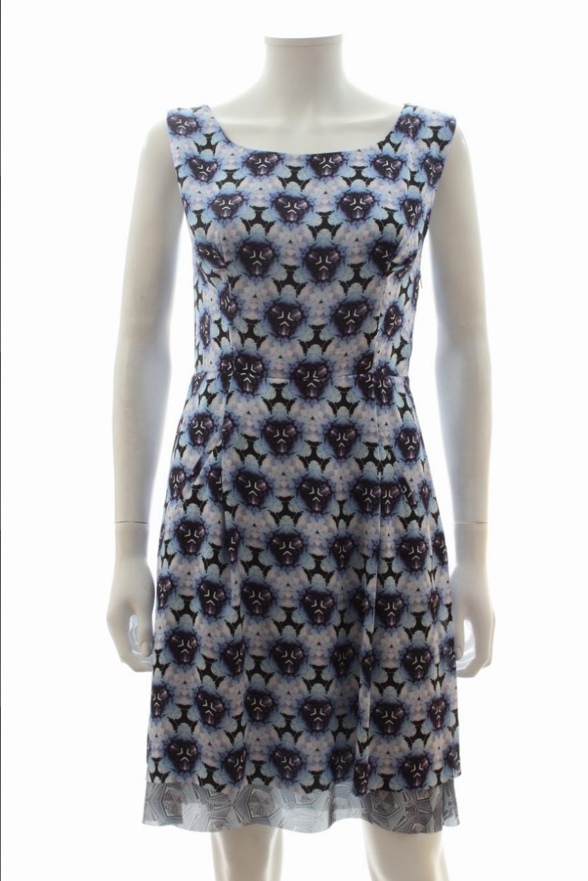 Preowned Acne kaleidoscope print shift dress Size S Multi-Coloured / Stripes polyester