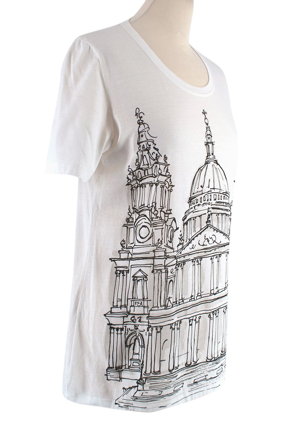 Burberry St Paul's Cathedral Printed White Cotton T-Shirt Size XS