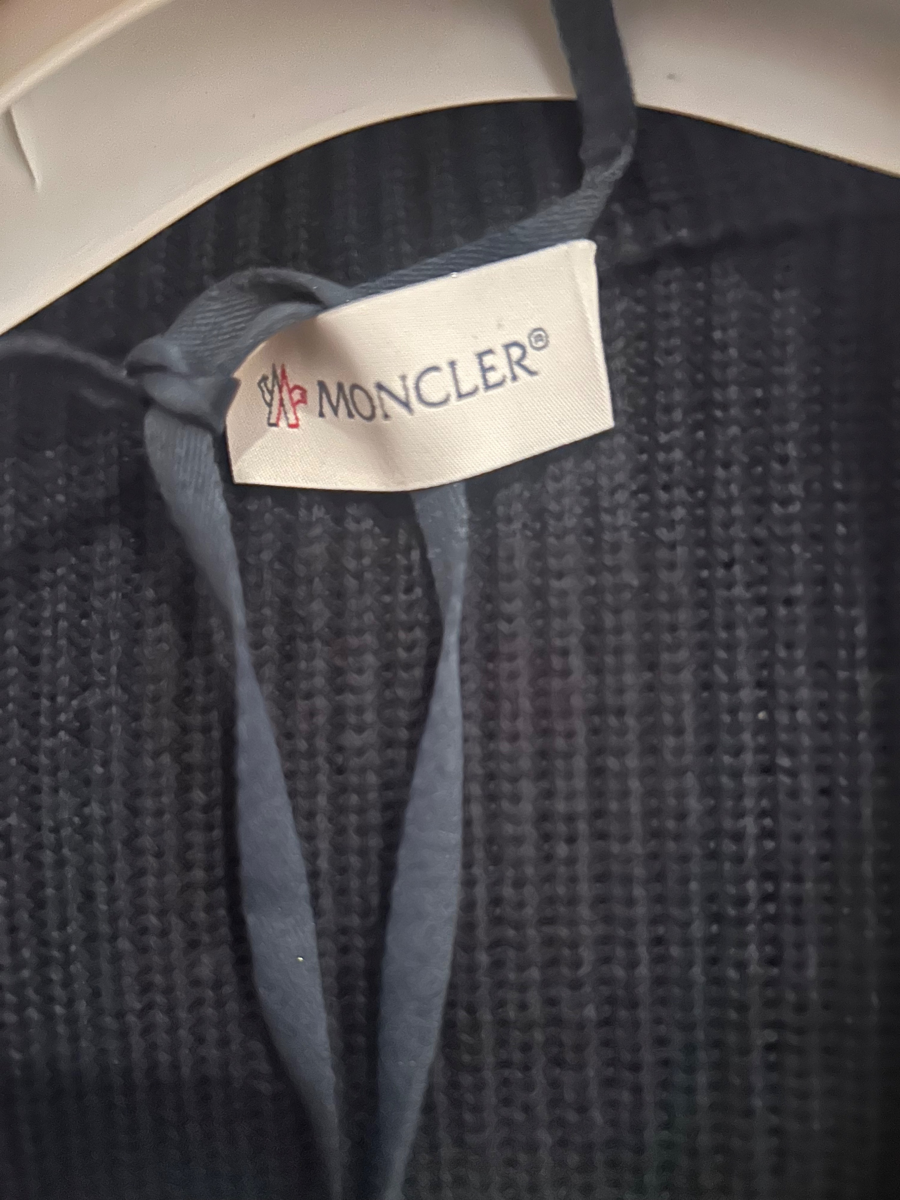 Moncler Junior Navy Padded Cardigan Size XS knit