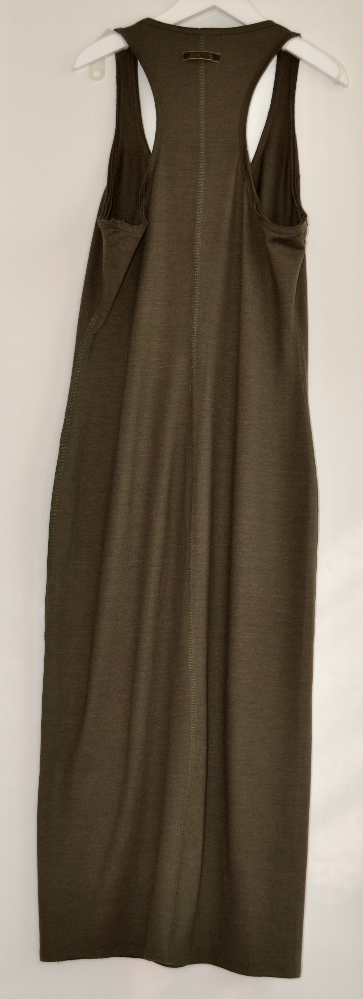 Preowned Tom Ford Khaki Virgin Wool Tank Midi Dress Size S wool/elastane