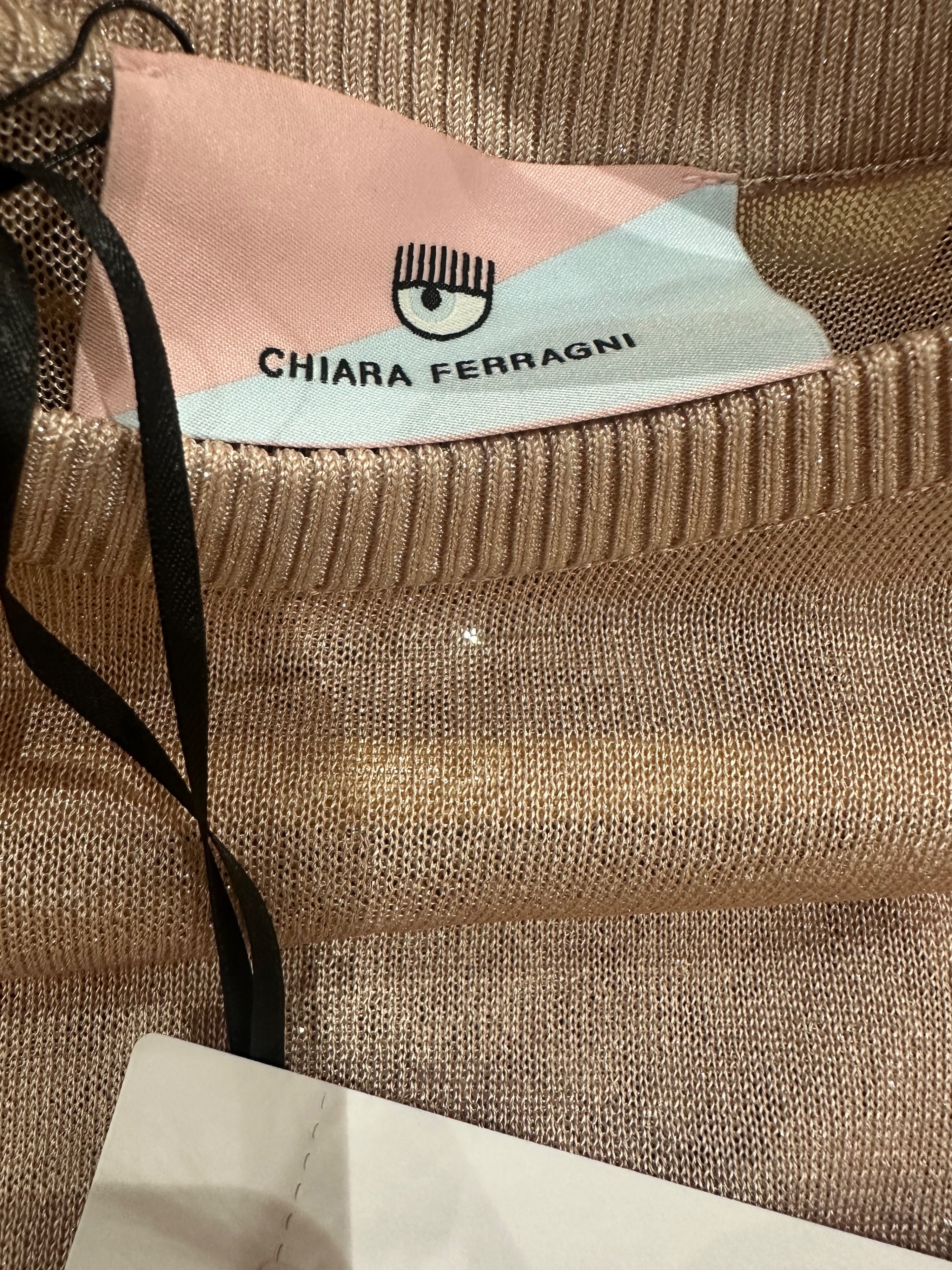 Chiara Ferragni Pink Lurex Yarn Jumper Size S Baby pink viscose