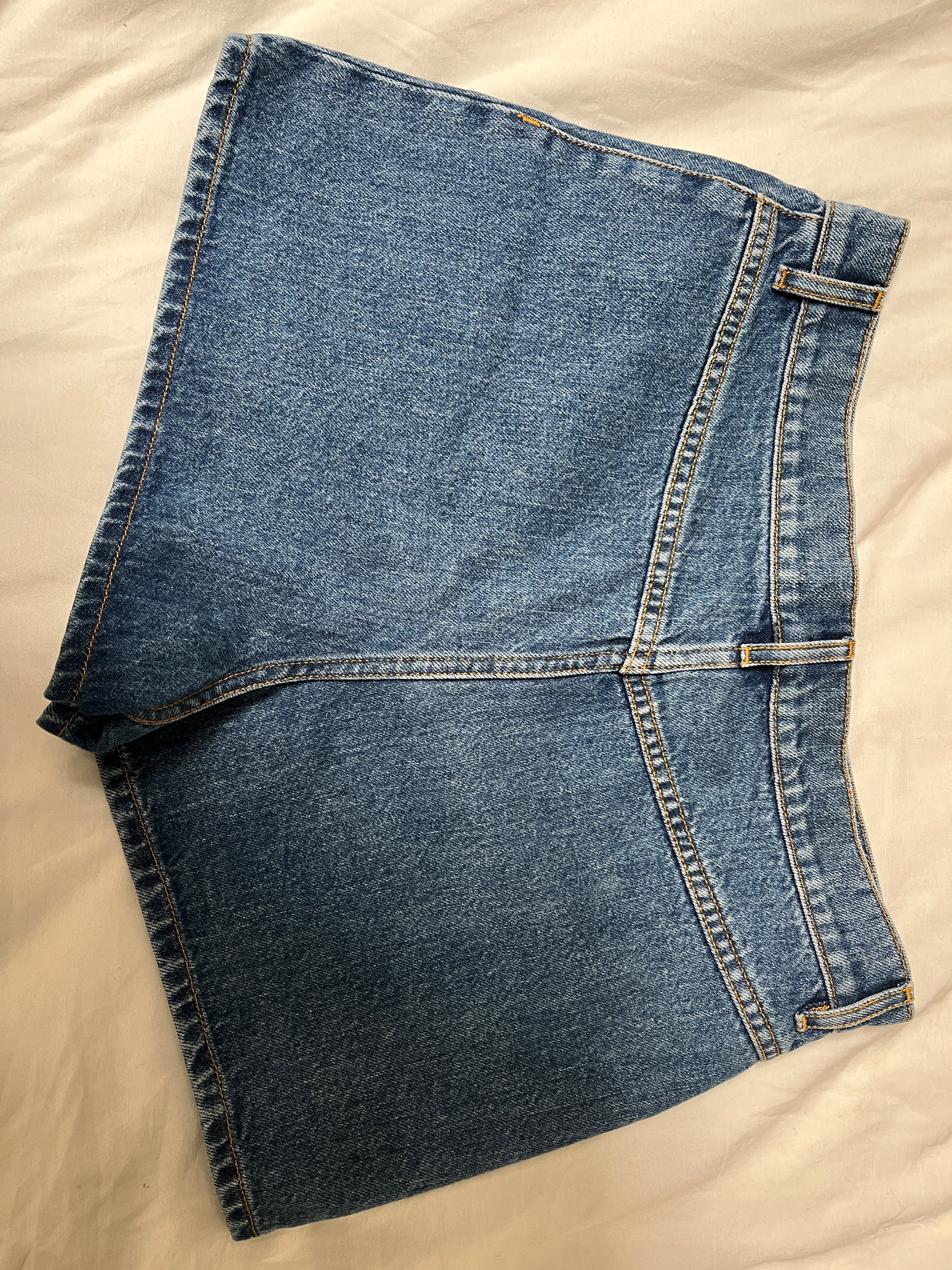 Preowned Chanel Denim High Waisted Shorts Size S Blue