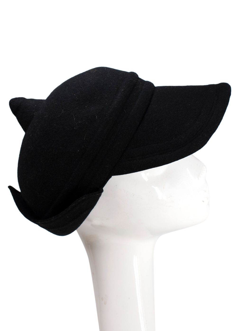 Men's Preowned Takahiromiyashita The Soloist Black Felt Horn Cap Size S wool