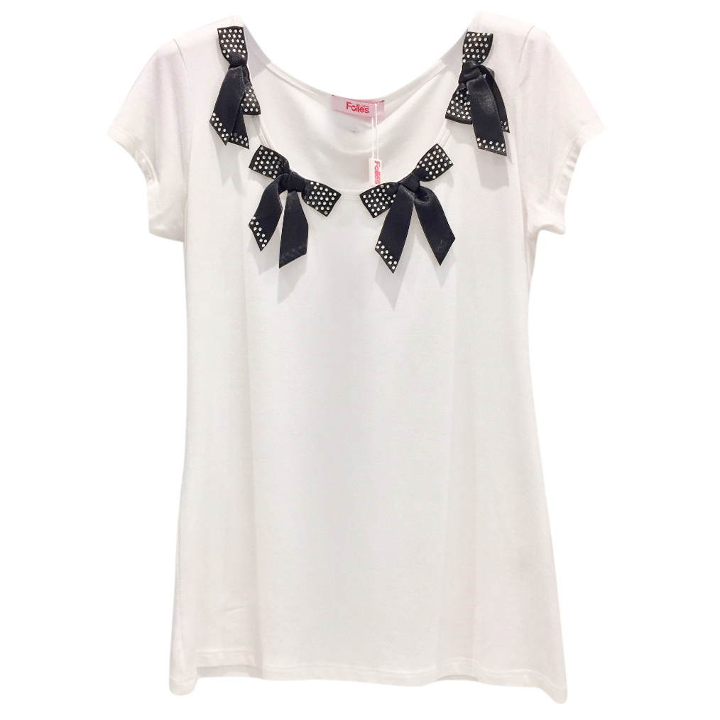 Blumarine Bow T shirt Size M White modal/elastane