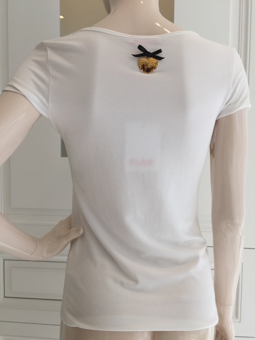 Blumarine Bow T shirt Size M White modal/elastane