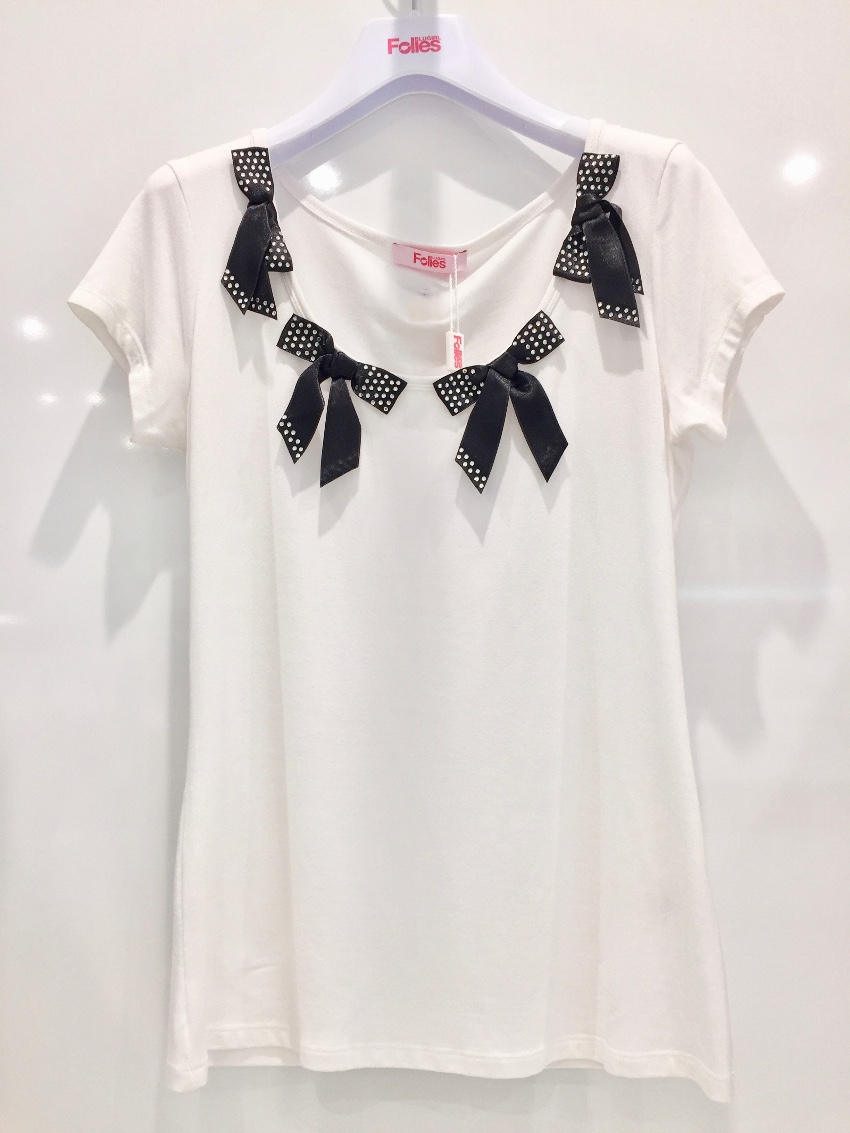 Blumarine Bow T shirt Size M White modal/elastane