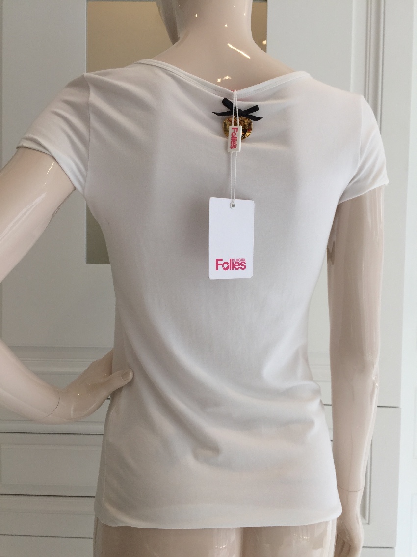 Blumarine Bow T shirt Size M White modal/elastane