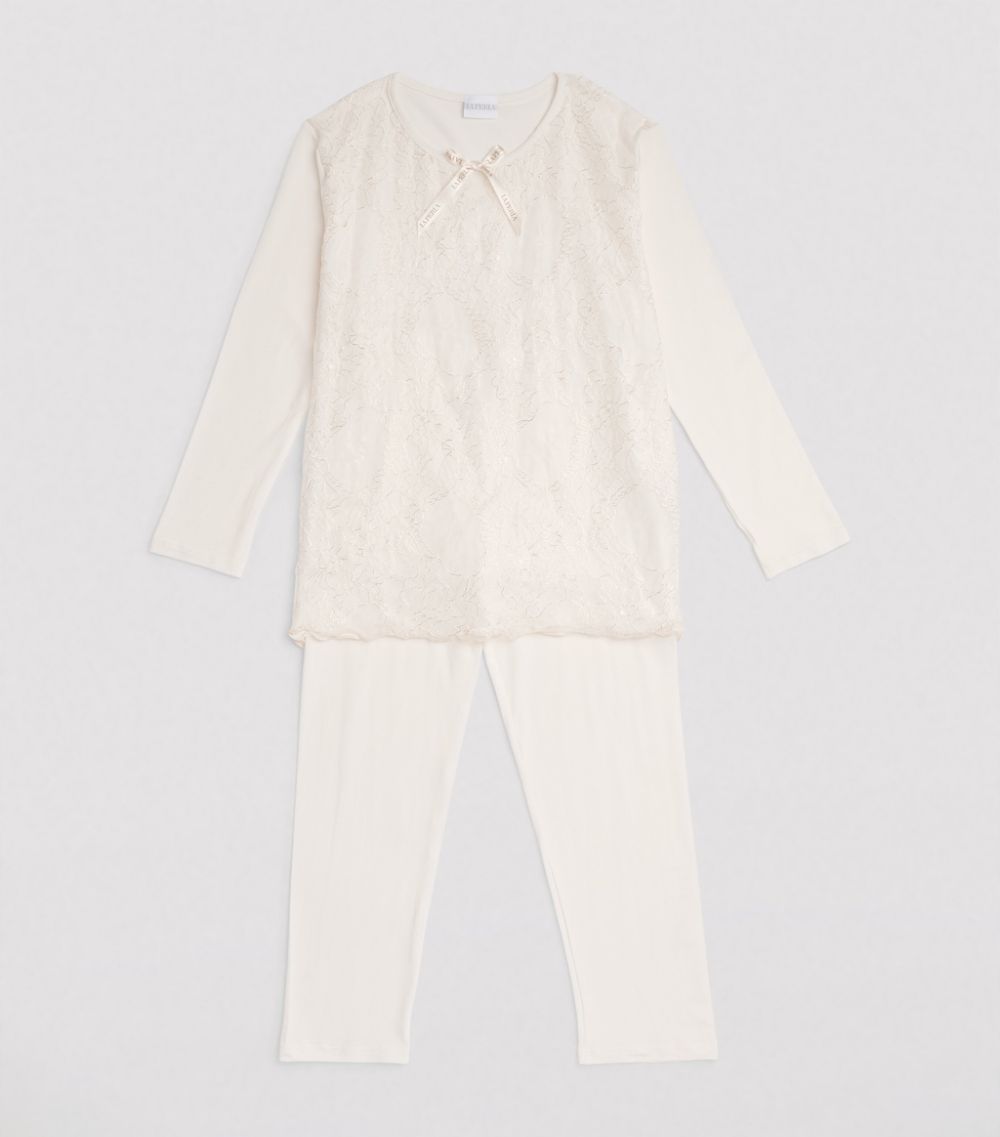 Boys La Perla Kids 8Y Lace Pyjama Top Size 8 Years White polyester