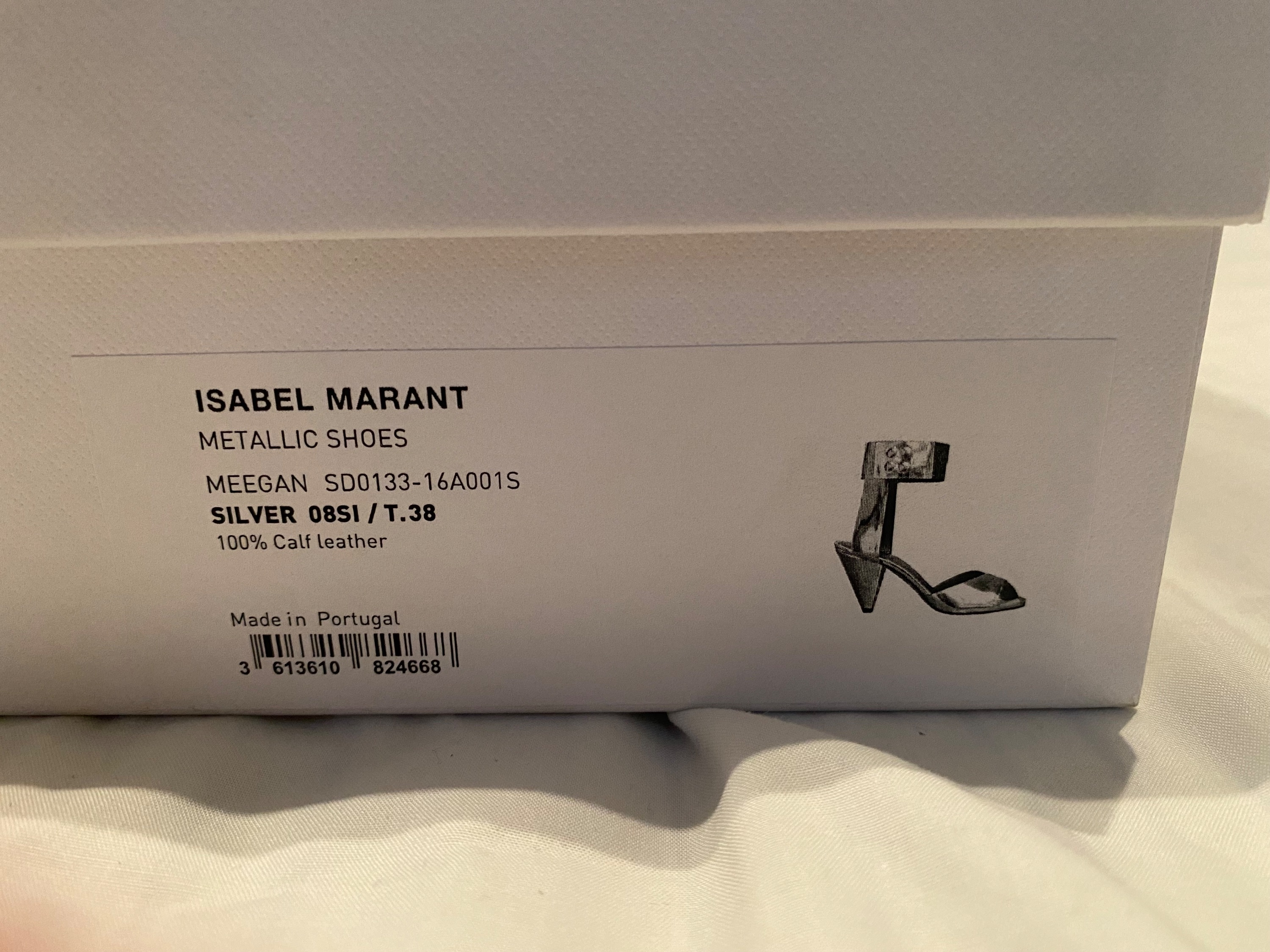 Preowned Isabel Marant Meegan Silver Sandals Size 38 leather